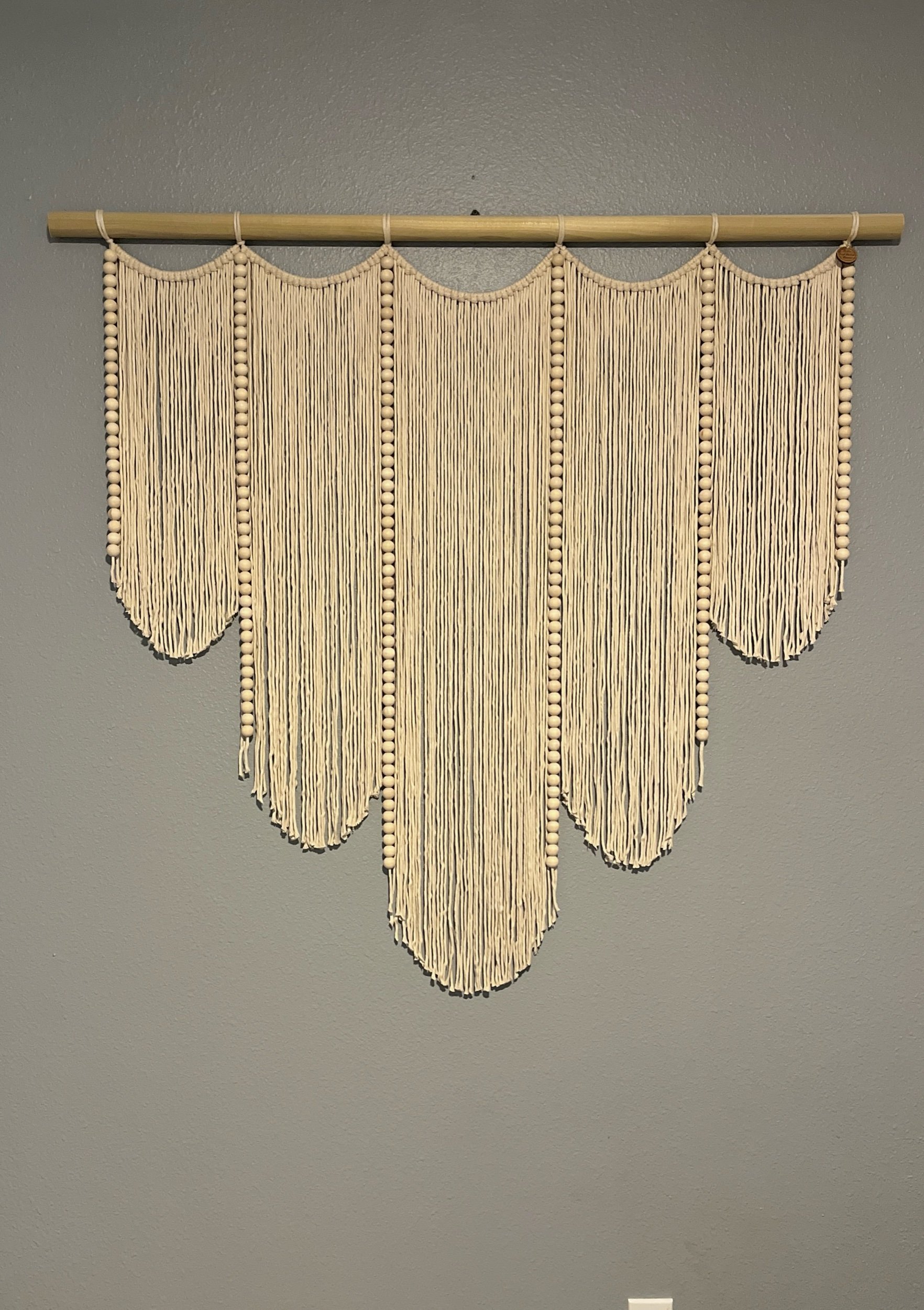 Flowing beaded Fiber Art Wall Hanging