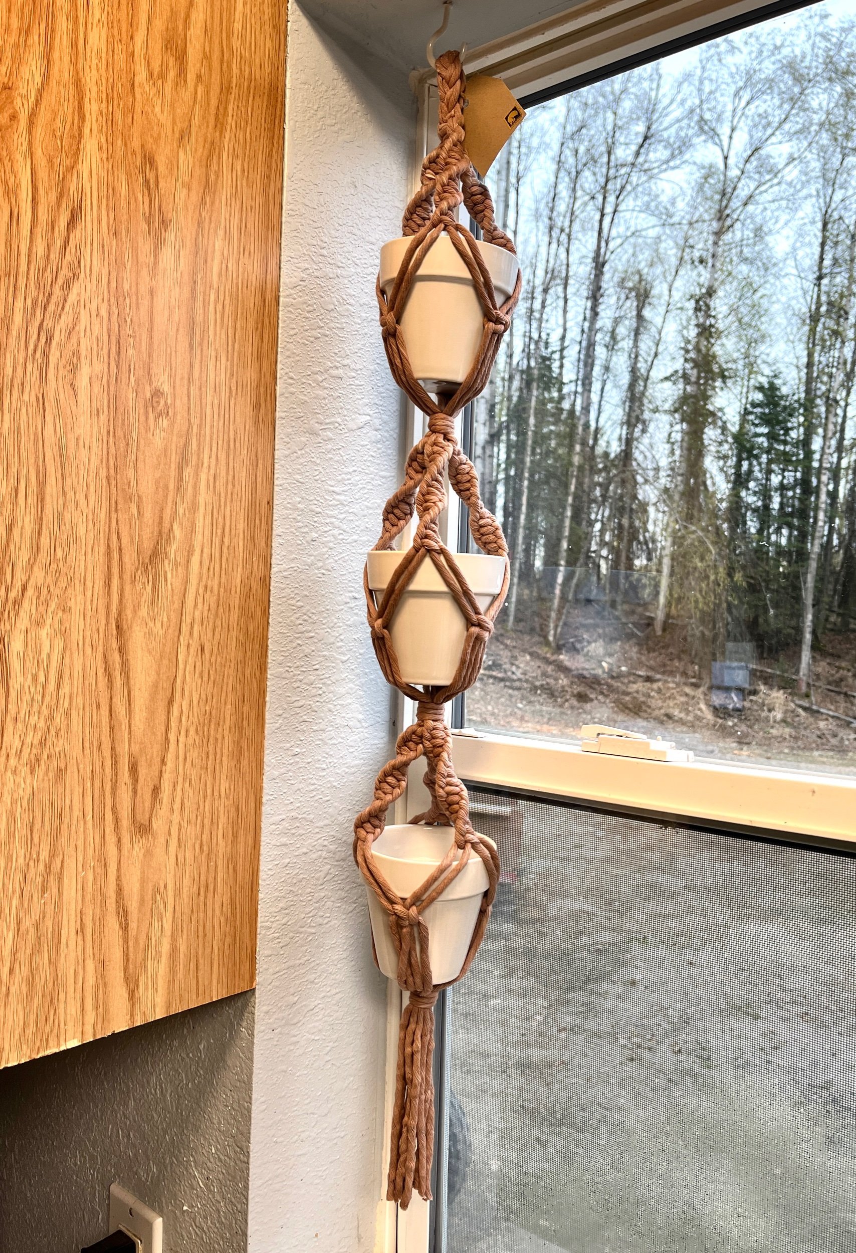 hand dyed triple kitchen herb hanger