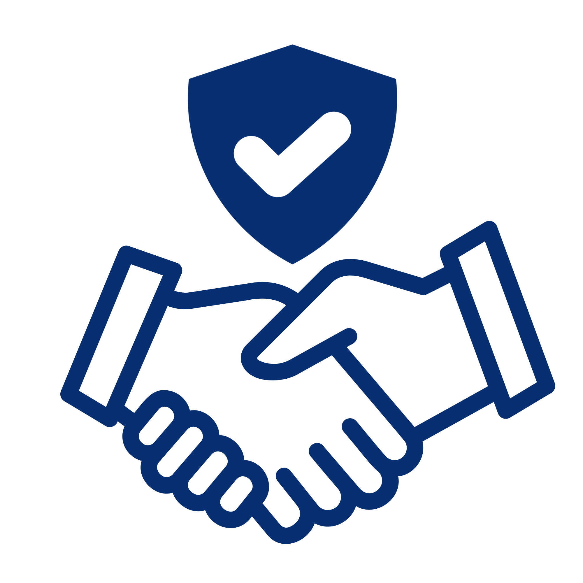 Illustration of two hands shaking, representing a handshake or agreement.