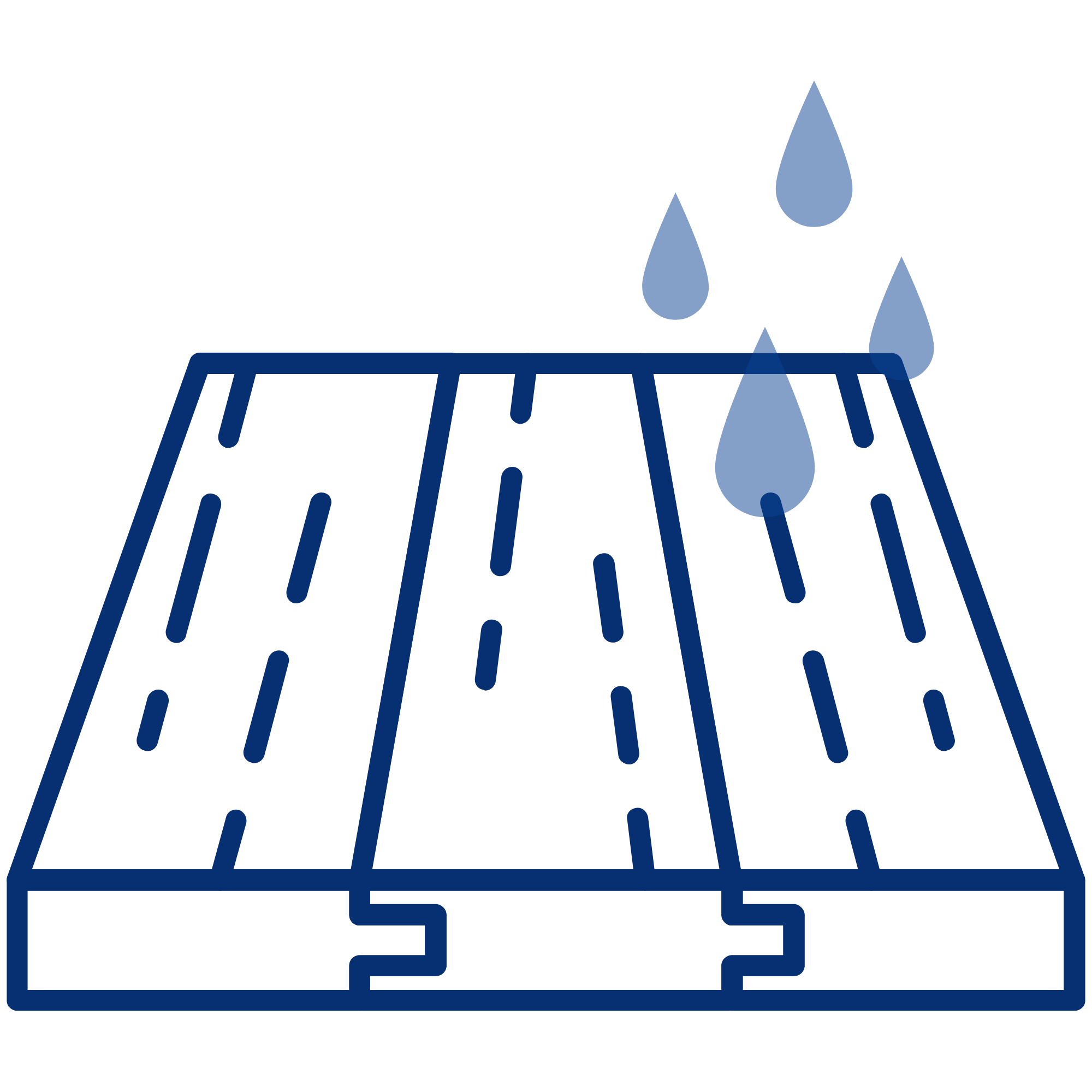 Illustration of a circuit board with water droplets falling onto it, indicating water damage or water testing.