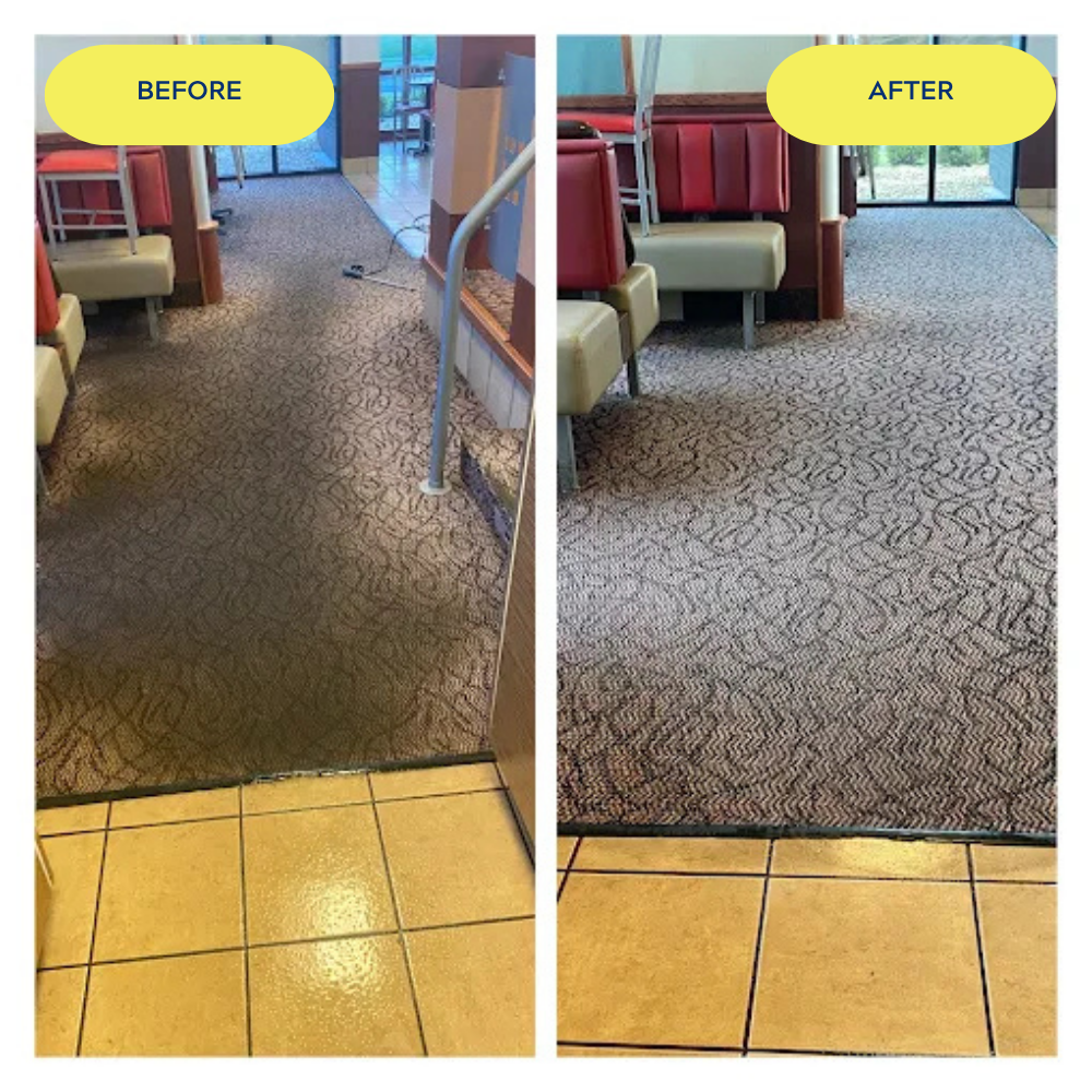 before and after commercial carpet cleaning
