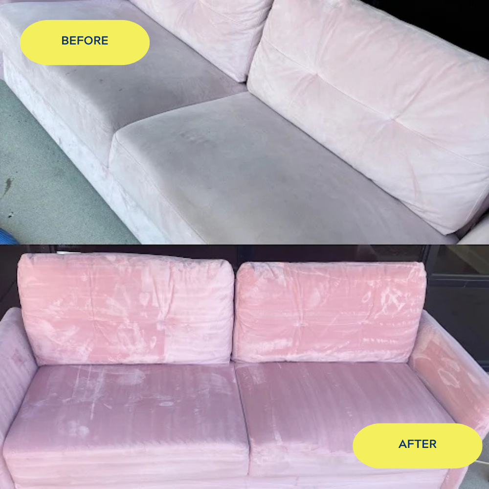 before and after upholstery cleaning