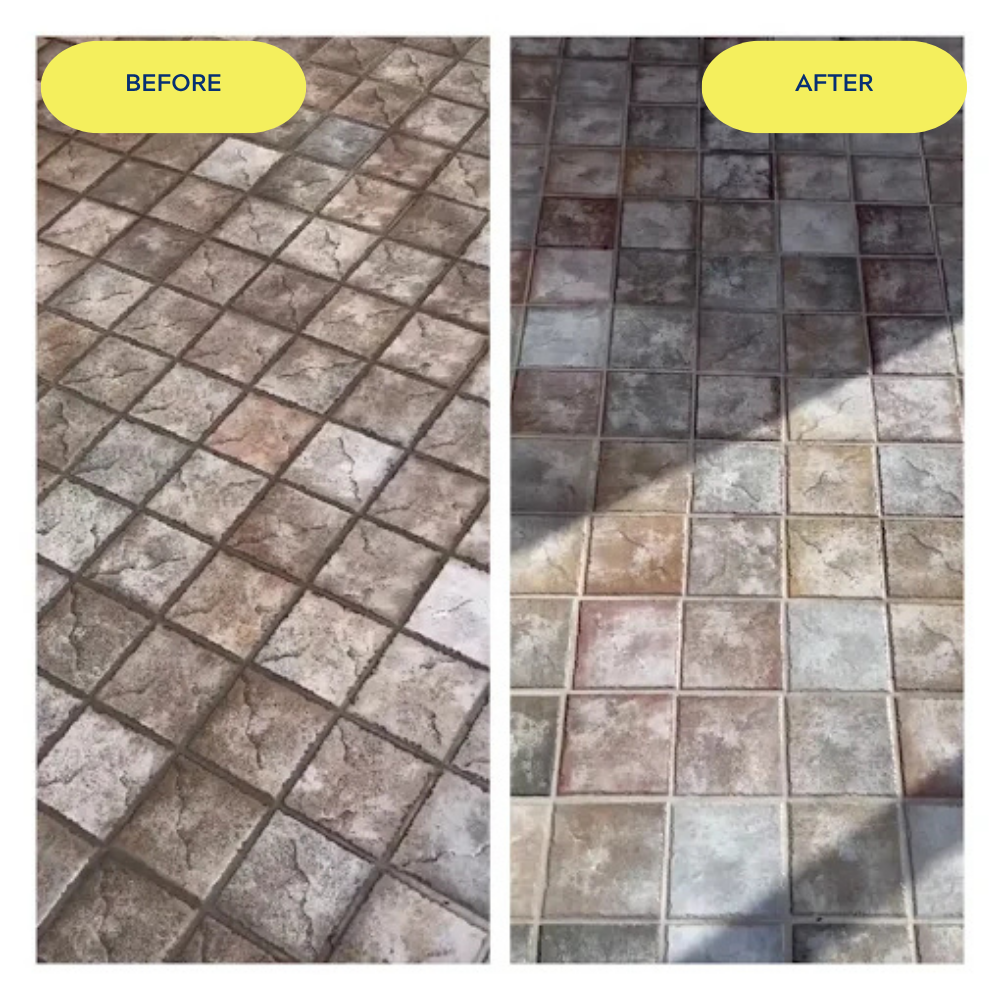 before and after tile cleaning