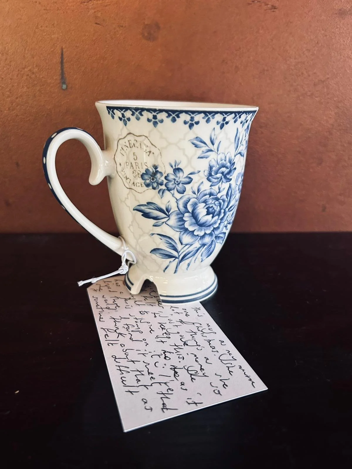 Blue and White Flower Teacup