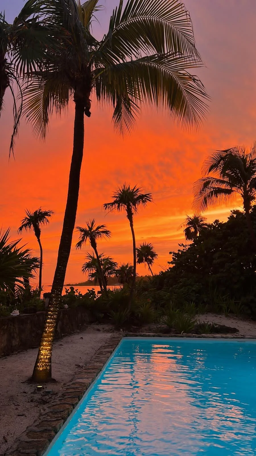 Copal Villa Pool Sunset
