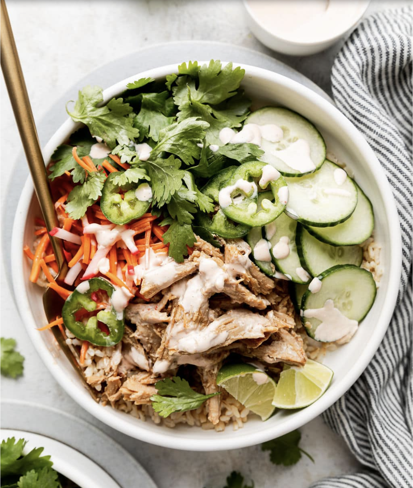 Slow Cooker Bahn Mi Pork Bowls