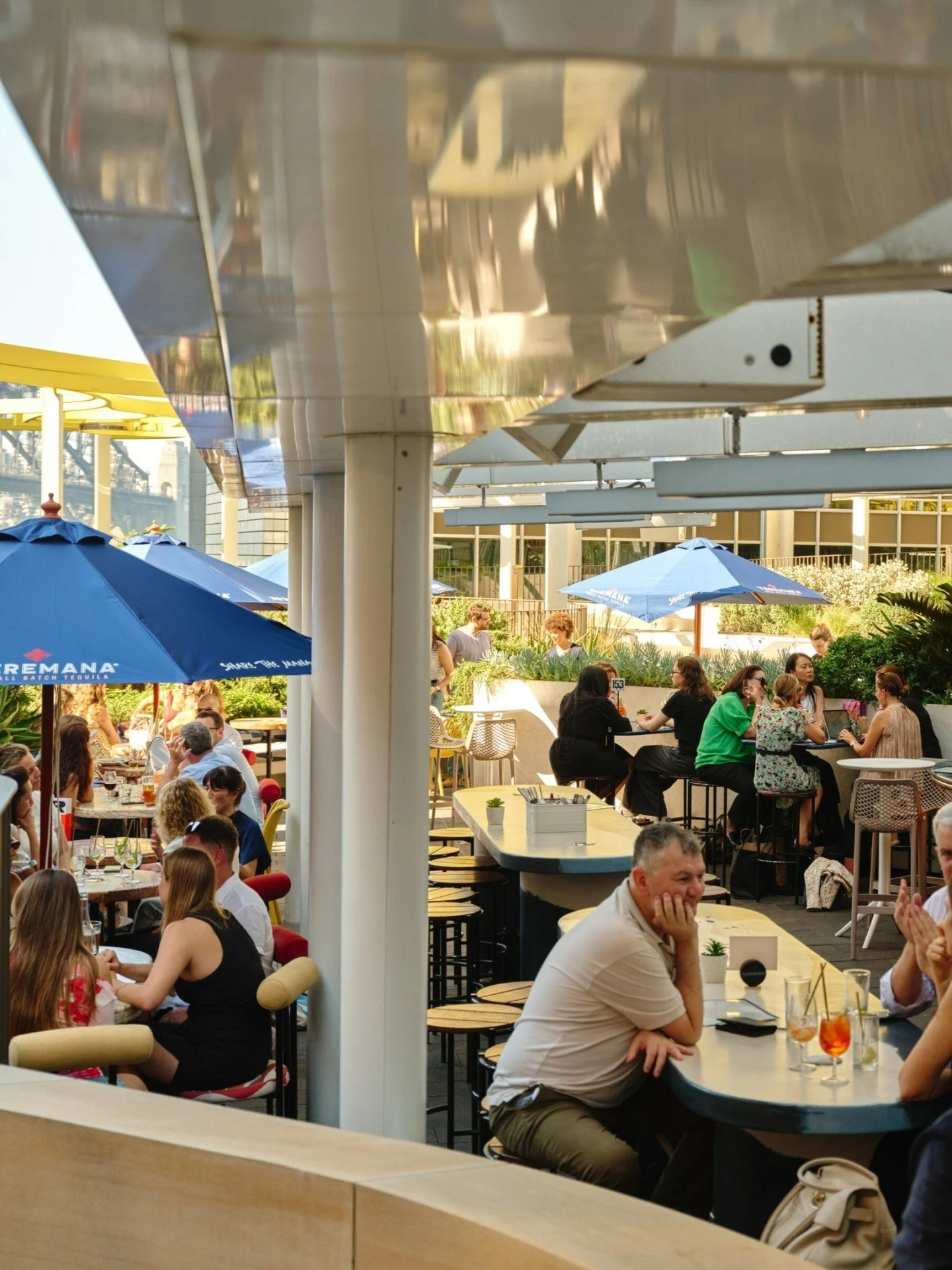 After work lands better on the terrace at Martinez. Clock off and head upstairs.