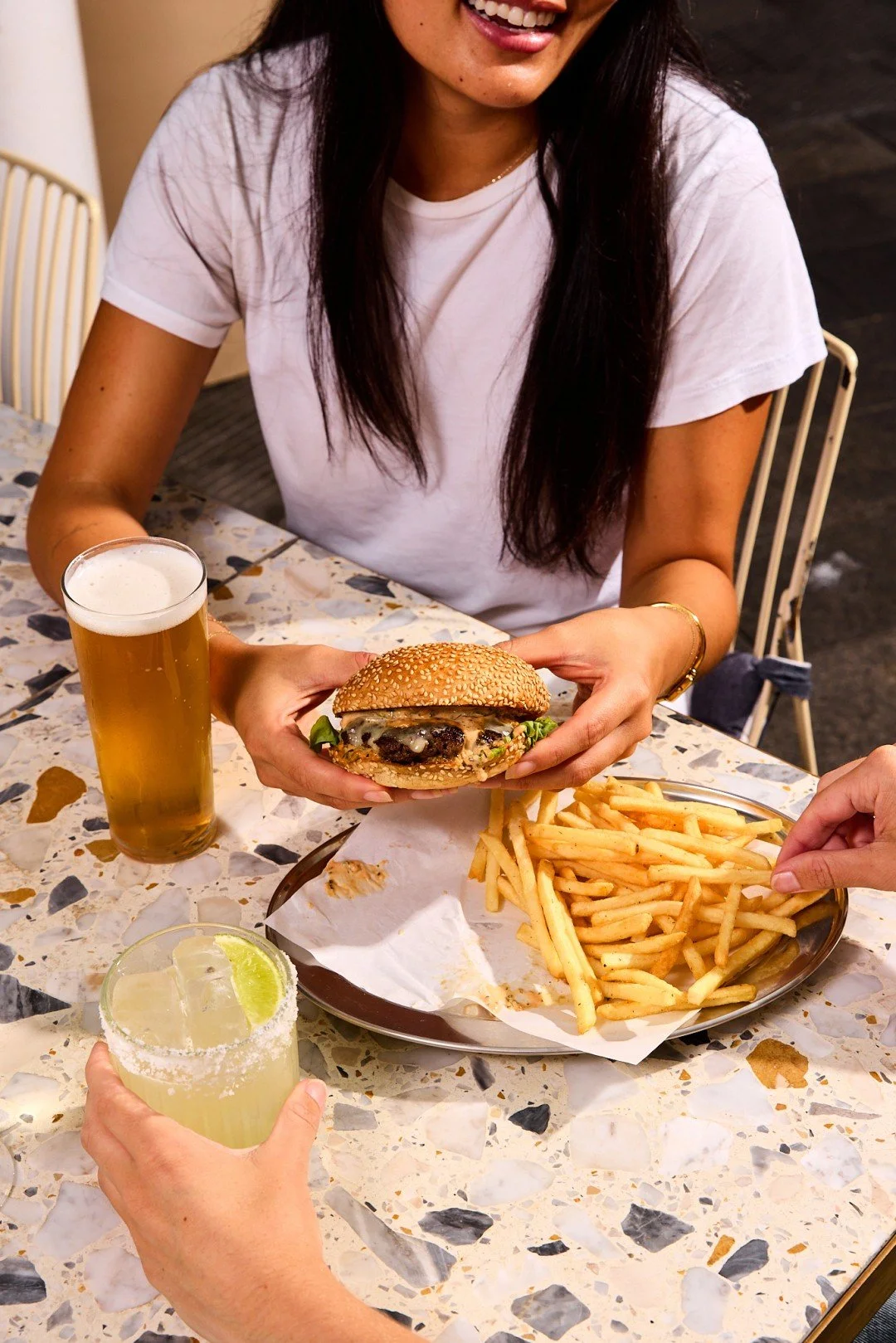 A proper burger and something cold on the side. On Wednesdays, it&rsquo;s $20 at lunch. Come through.