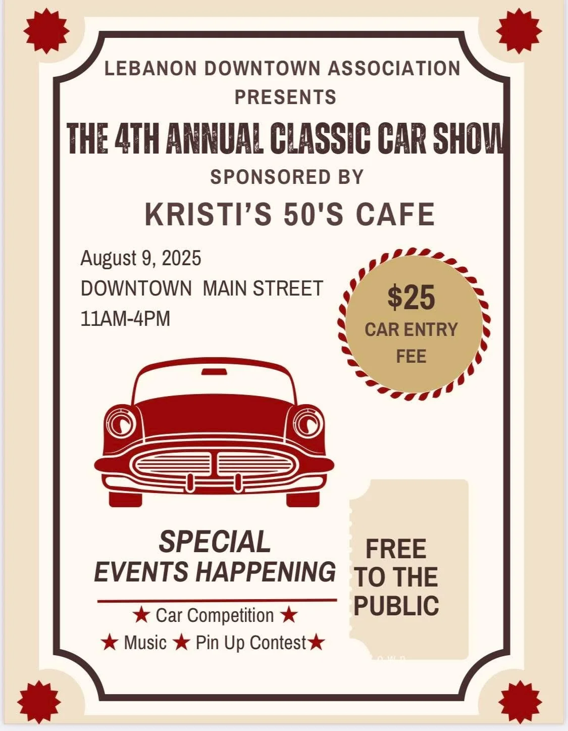 4th Annual Classic Car Show- Lebanon