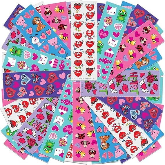 Valentine's Day Stickers for Kids, 100 Sheets