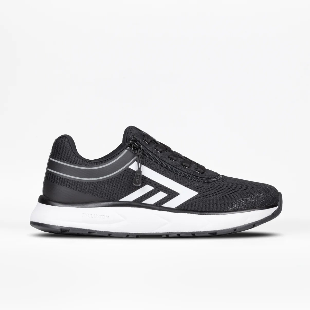 BILLY women's sneaker in black wth white accents and rubber sole
