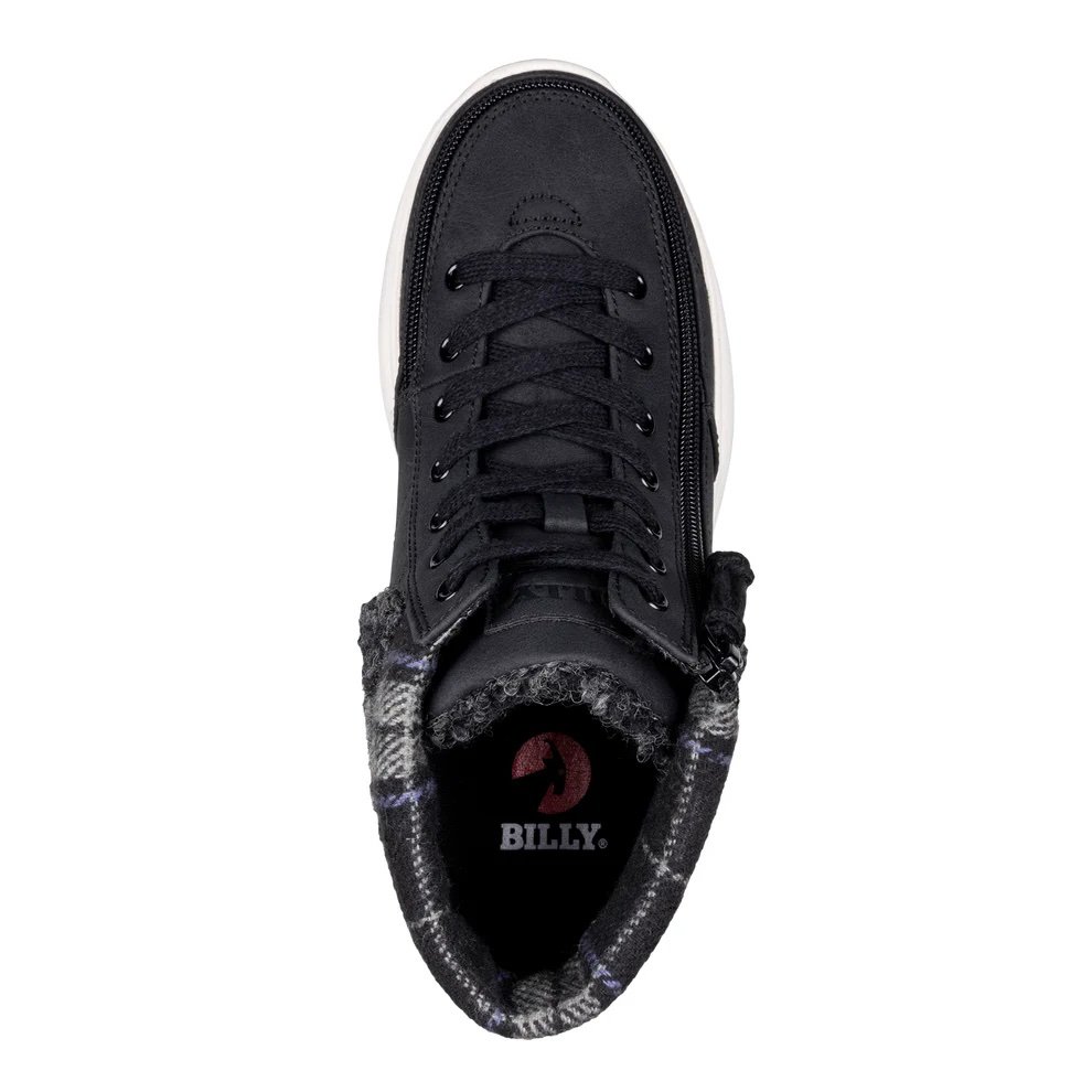 BILLY women's adaptive black comfort cuff high tops top view