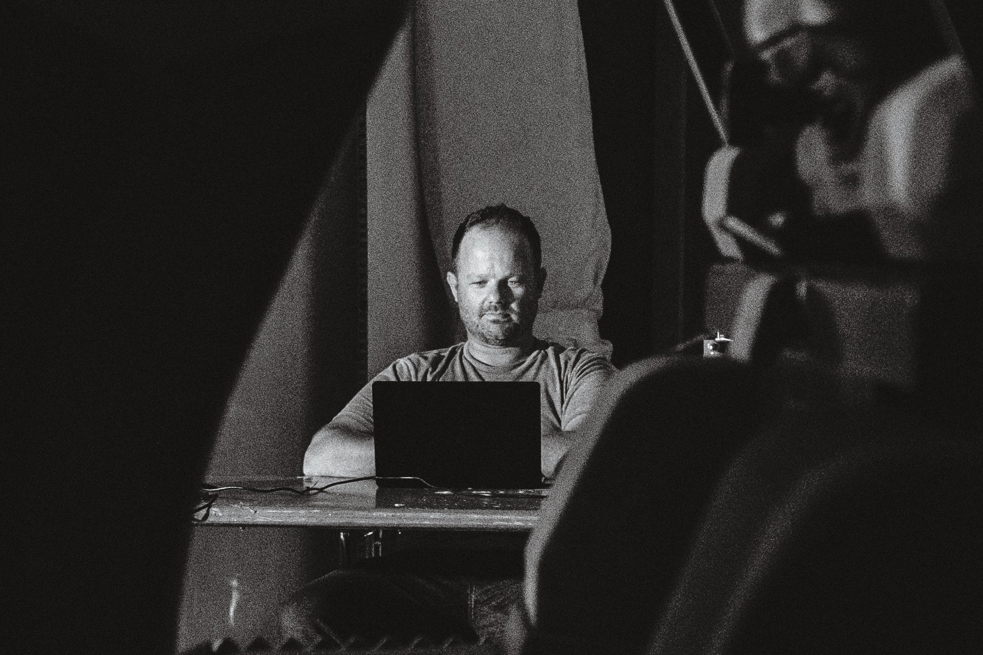 CEO of Incident Zero sitting at a laptop