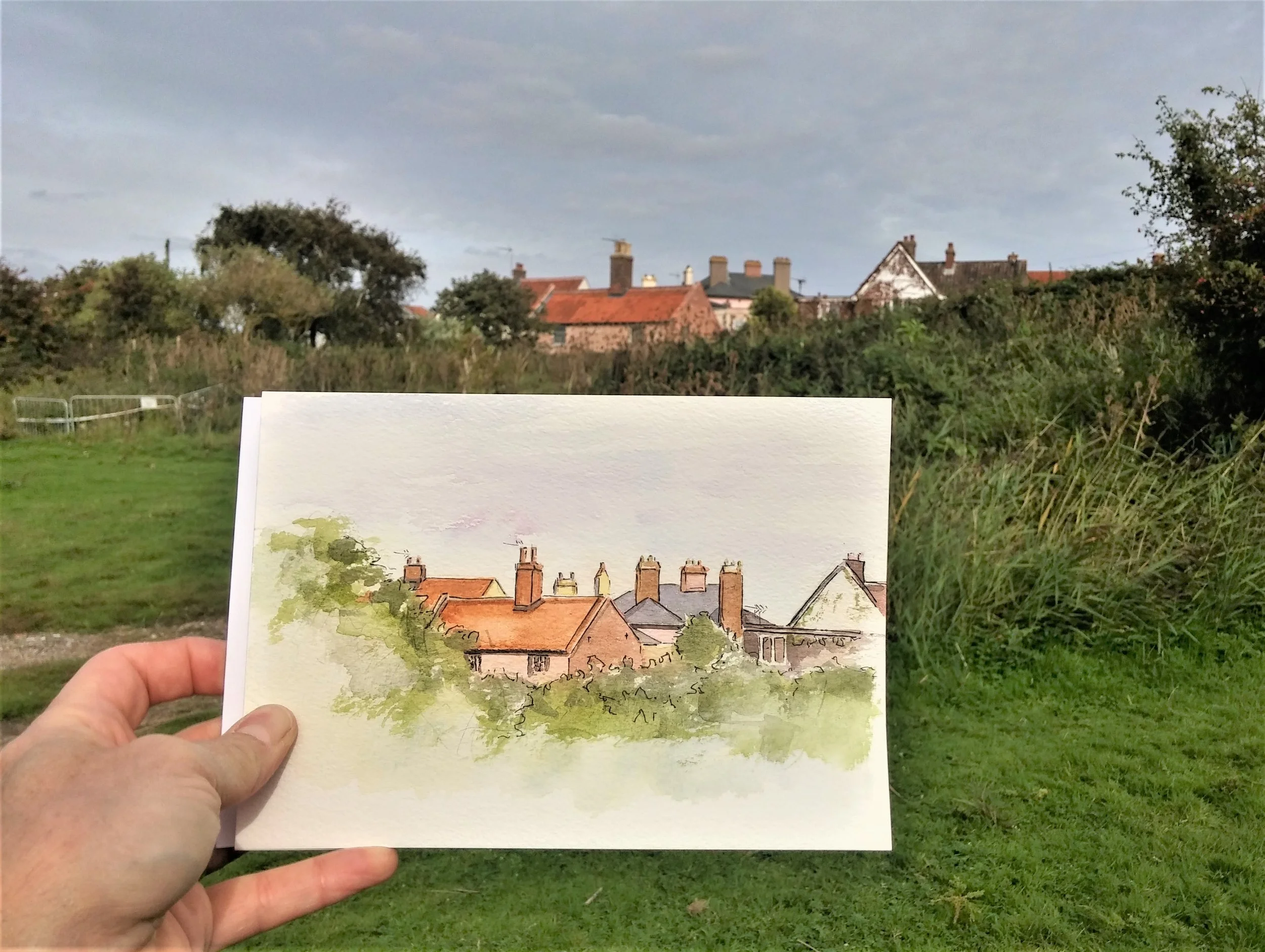 Harbour Path - Southwold. (Watercolour)