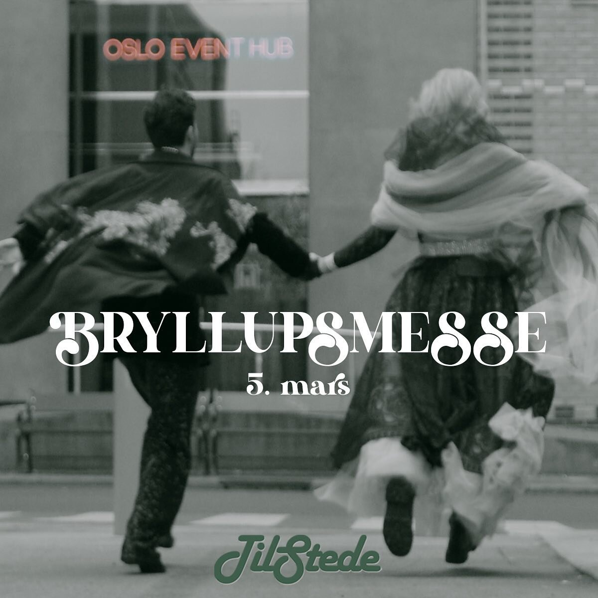 Bryllupsmessen TilStede 
Oslo Event Hub 5 mars kl. 12.00 🔜tilstedeoslo.no 

🥂Messe, visning, lunch og nye opplevelser innen fest &amp; feiring.

🌟Bes&oslash;k v&aring;re utstillere, designere og leverand&oslash;rer. 

🌍Vi viser bryllups- og festa