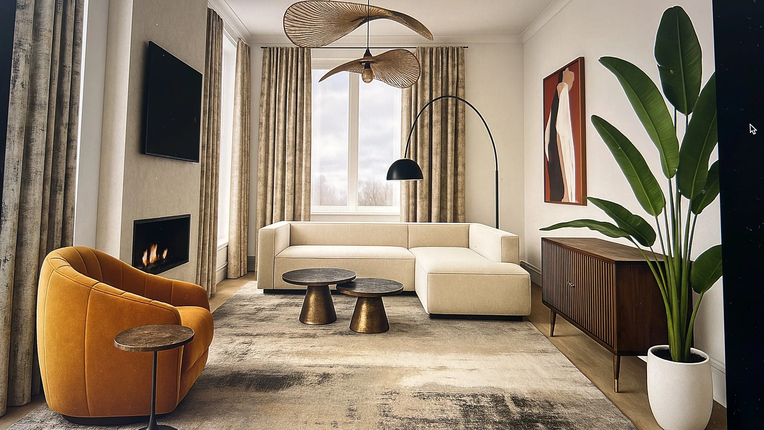 CAD design of living room
