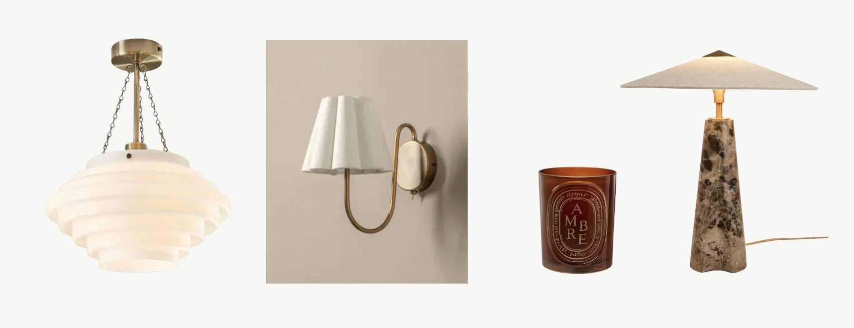 Layered bedroom lighting with ceiling light, wall lights, bedside lamps and candles