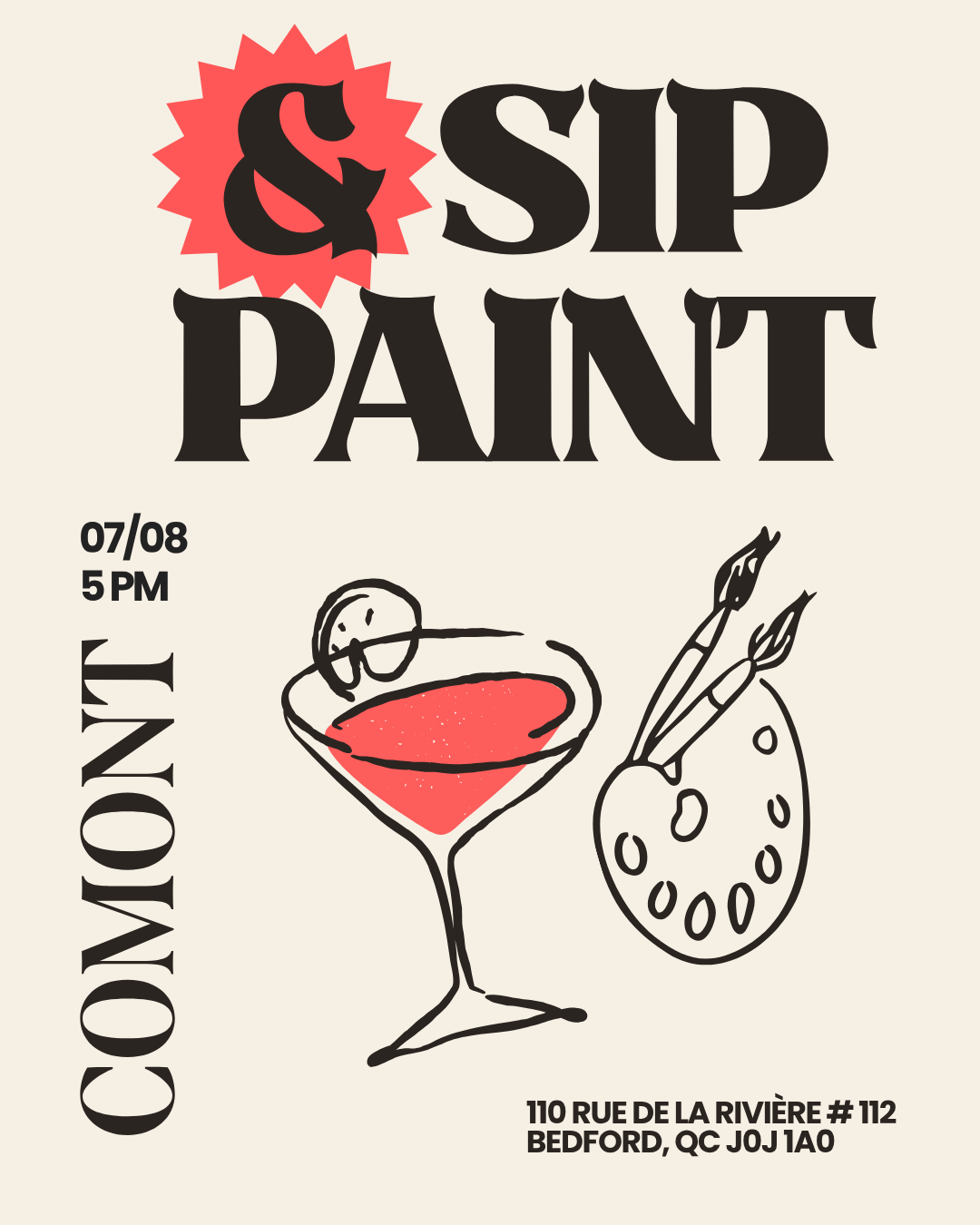 Brown and Pink Paint And Sip Party Event  Invitation.png