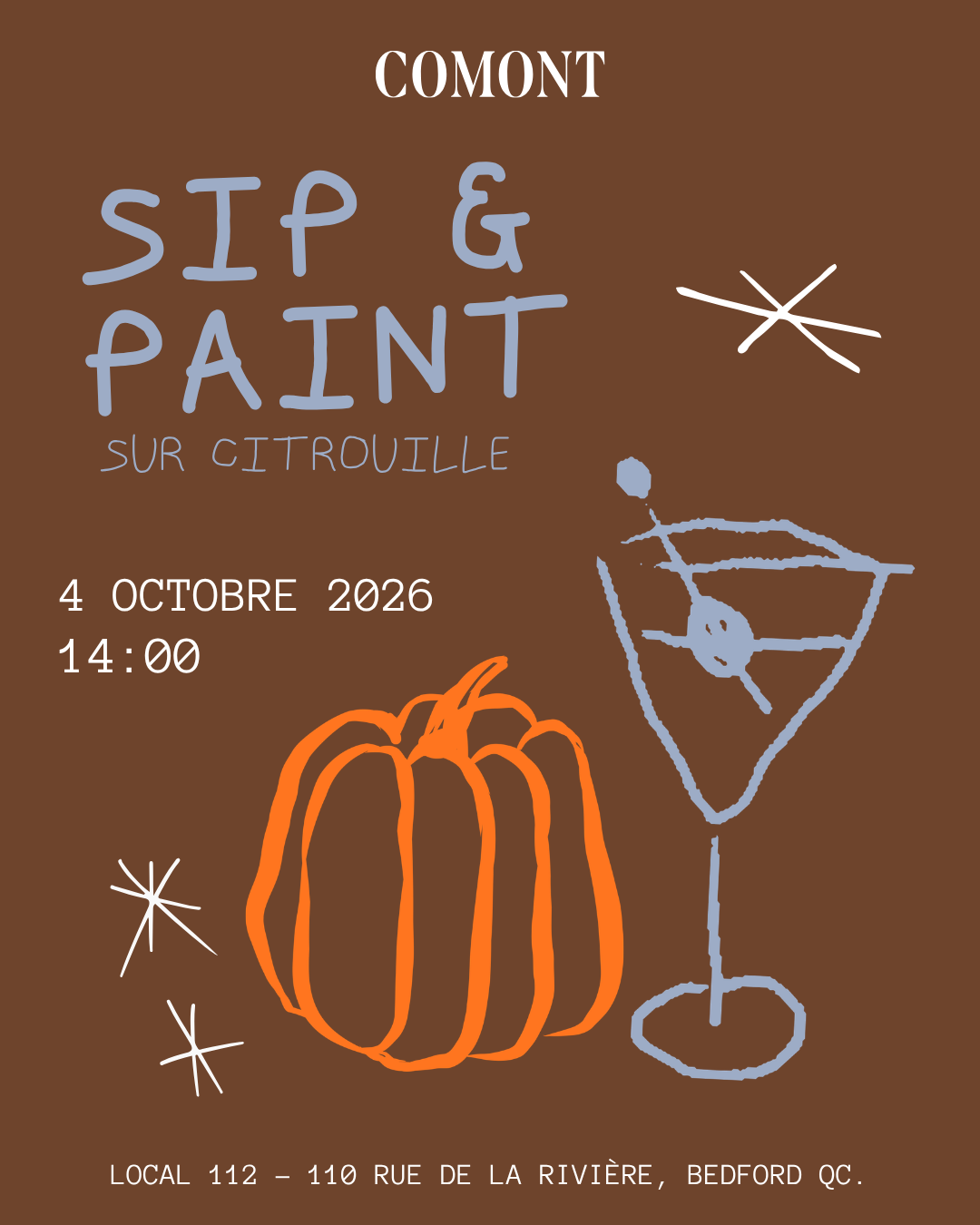 Sip & Paint sur Citrouille - 4 Octobre