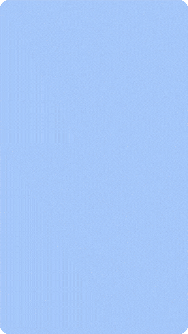 A light blue smartphone screen with a blank background.