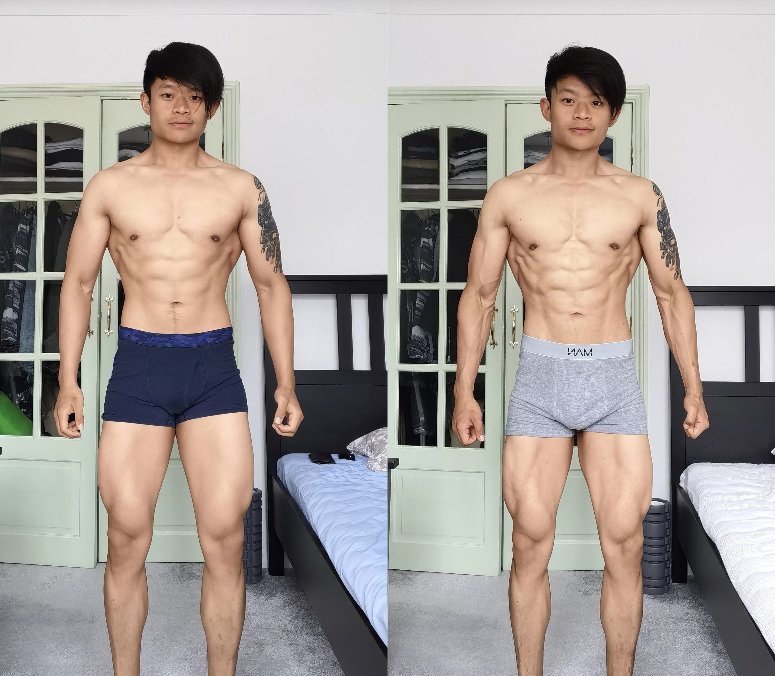 Body transformation from double digit to single digit body fat