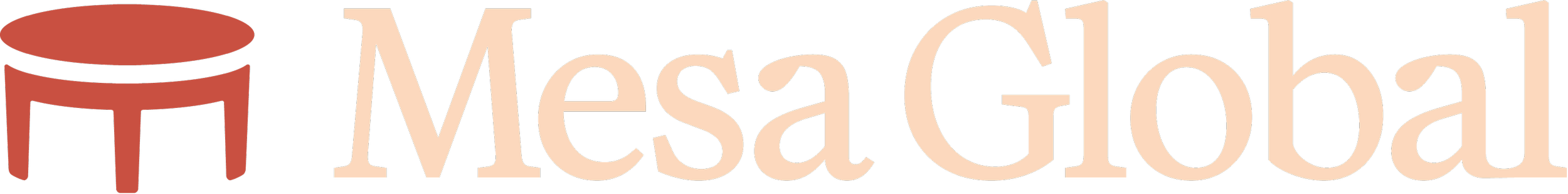 Mesa Global logo with a stylized red table icon.