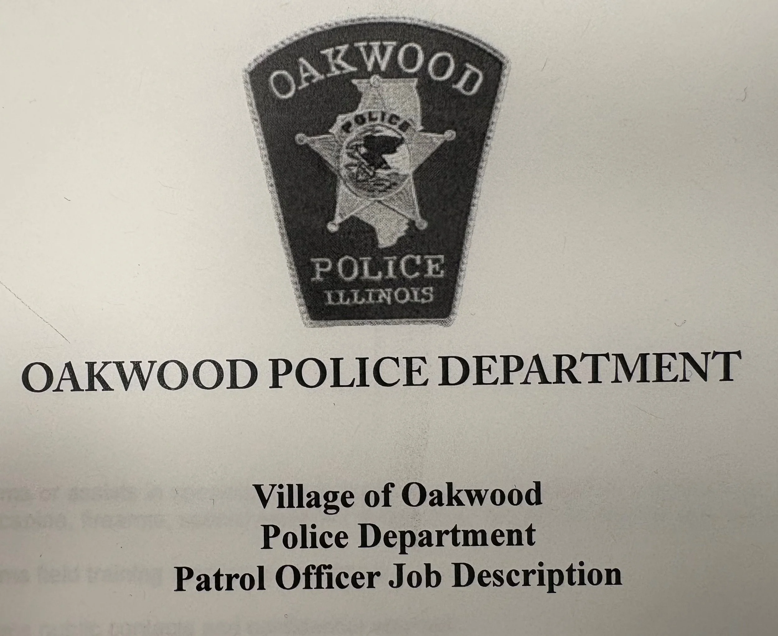 Oakwood Police Department Is Hiring For A Part-Time Patrol Officer