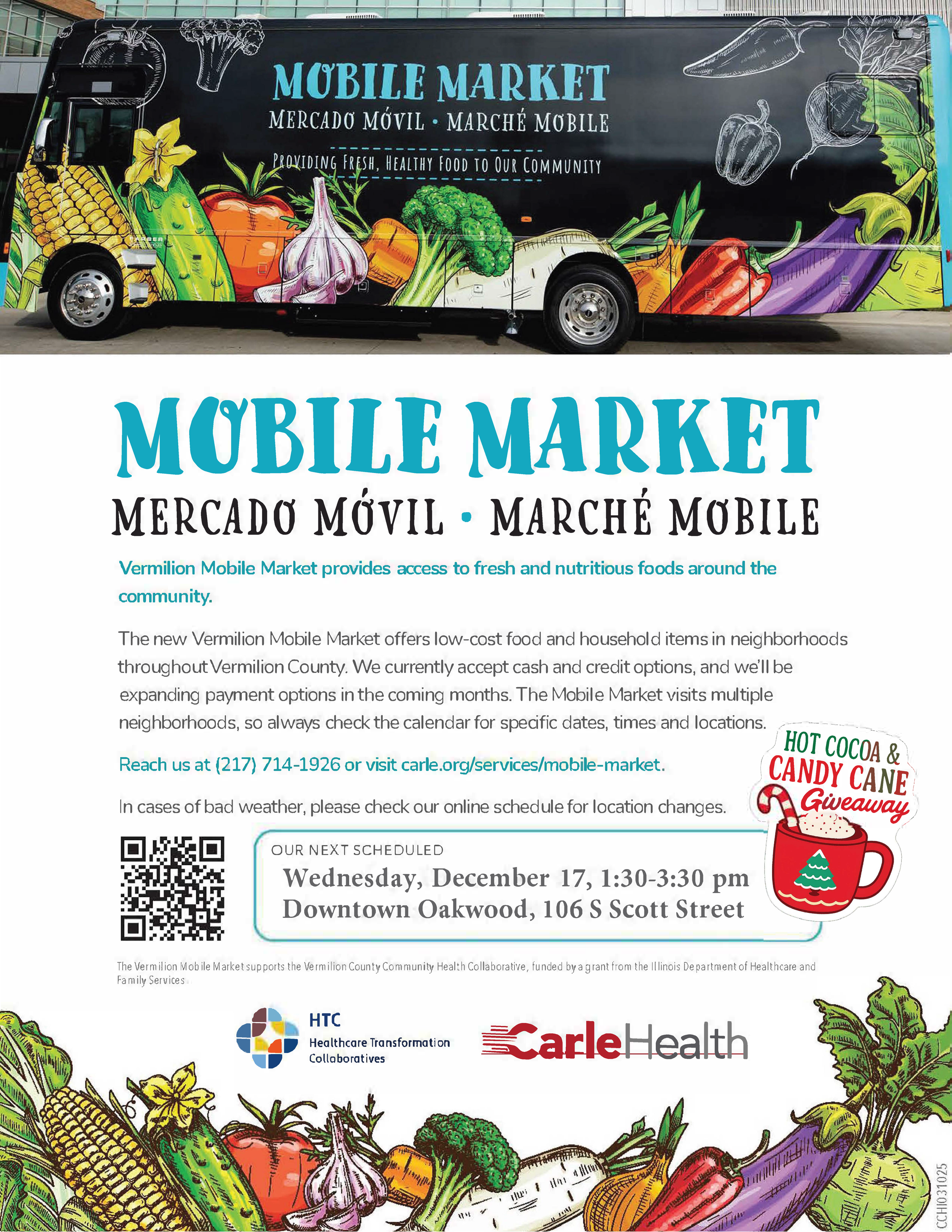 Vermilion Mobile Market will be in Oakwood on 12/17/2025 from 1:30-3:30pm!