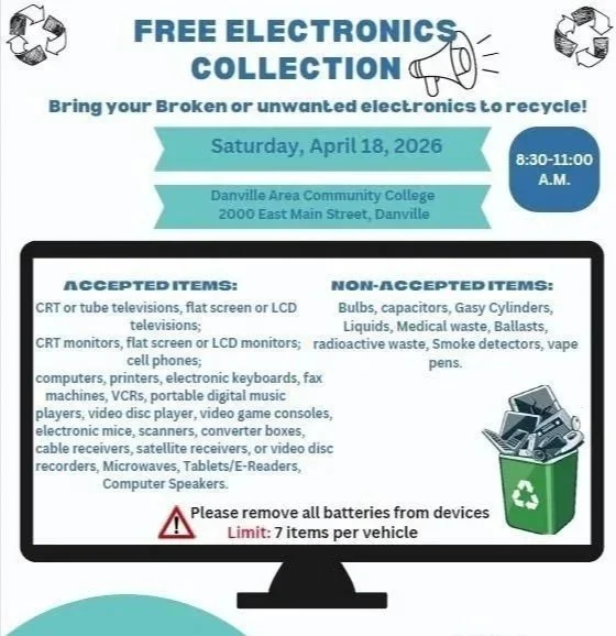 DACC Free Electronics Collection Saturday 4/18/26 from 8:30-11am