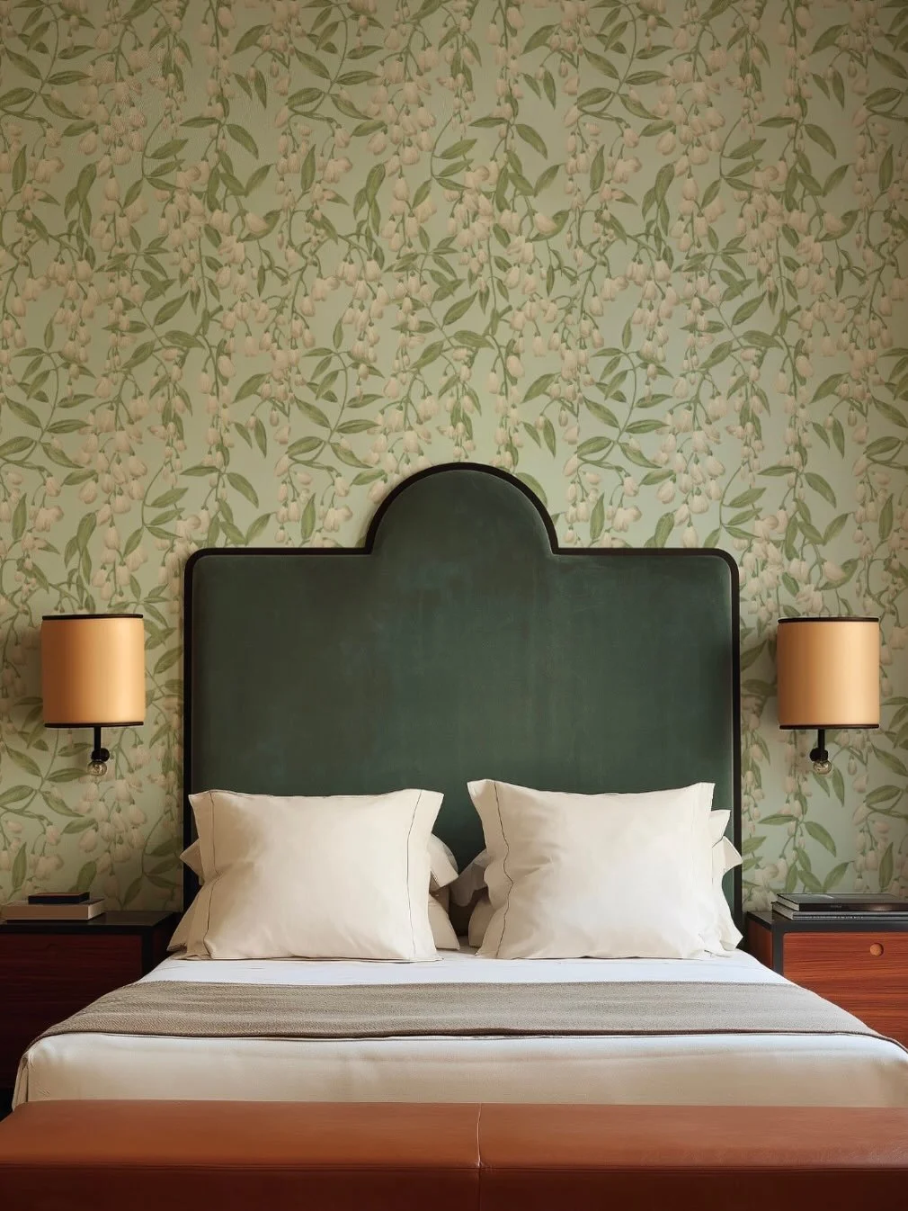 The &ldquo;Wisteria Bloom&rdquo; wallpaper from the Mirabilia collection reimagines a classic floral style with a refined touch. Soft grays, whites, and gentle lavender tones create a calm, elegant look, while delicate wisteria vines flow across the 