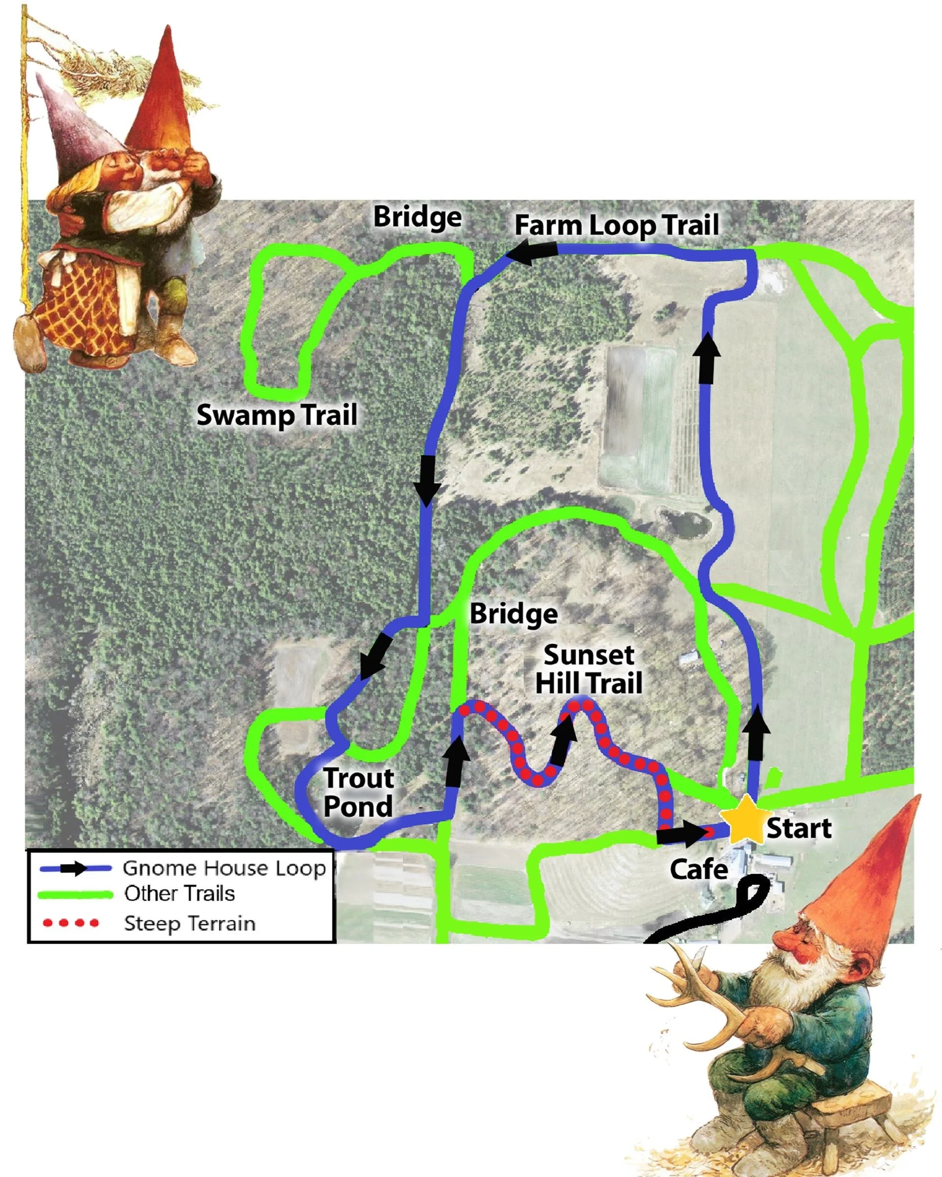 Enlarged Gnome House Trail Map 