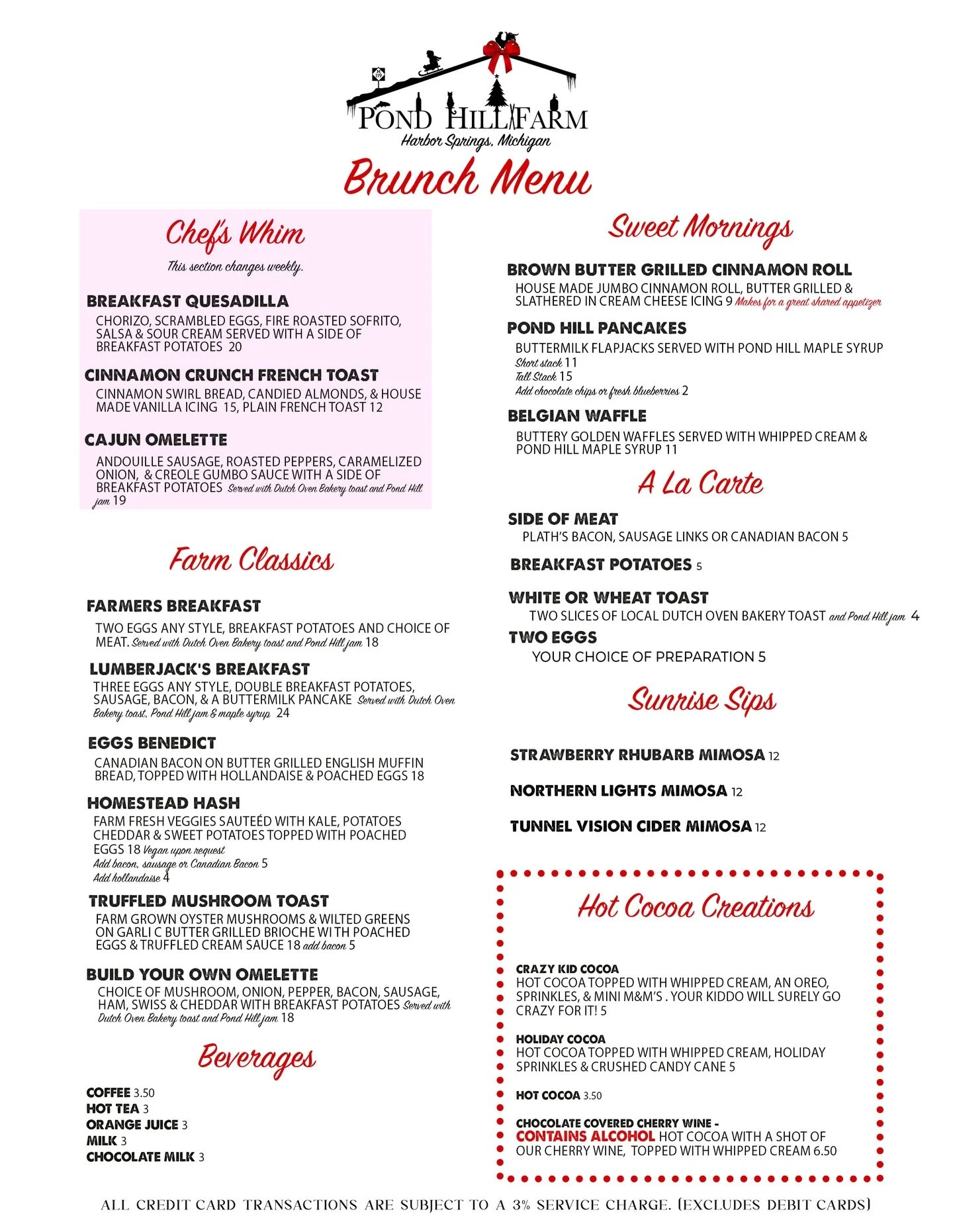 Brunch on the Farm - Saturday &amp; Sunday 9am-1pm. Come relax with a mimosa and enjoy a brunch to remember!✨🥂