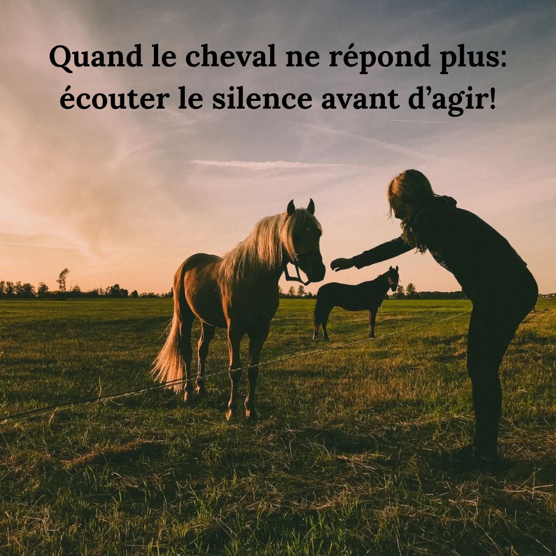 🐴 Quand le cheval ne r&eacute;pond plus : &eacute;couter le silence avant d&rsquo;agir

Il arrive un moment, dans la relation avec notre cheval, o&ugrave; tout semble &ldquo;bloqu&eacute;&rdquo;.
Les signaux deviennent flous, la communication se ten
