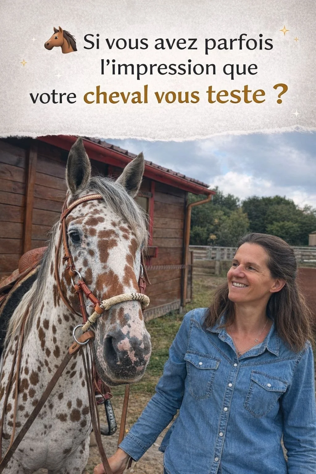 💫&ldquo;Mon cheval me teste&hellip;&rdquo;
C&rsquo;est une phrase que j&rsquo;entends souvent.
Mais le cheval ne cherche pas vraiment &agrave; nous tester.
Il r&eacute;agit surtout &agrave; ce que nous d&eacute;gageons int&eacute;rieurement.
Un jour