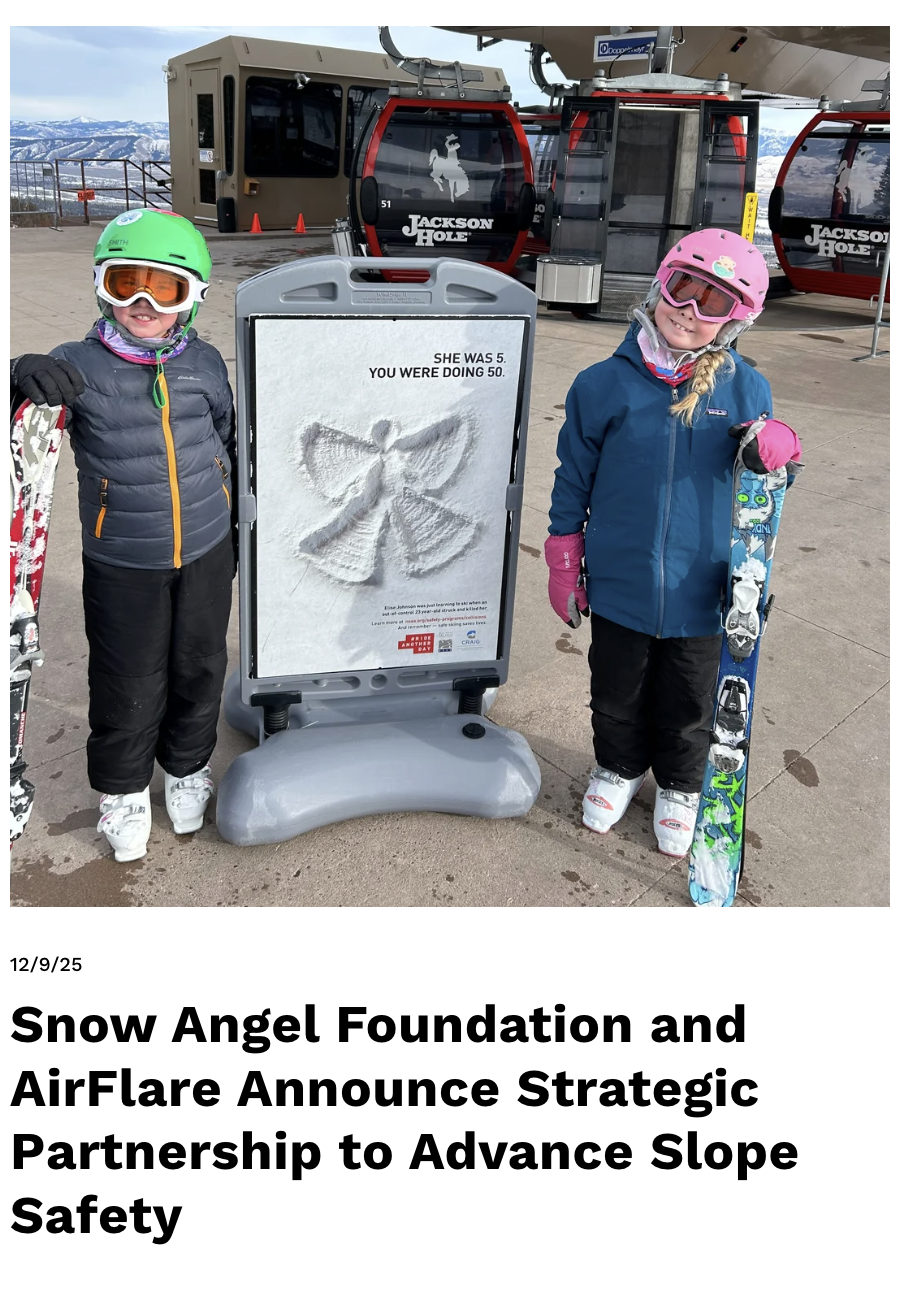 Media releases to local media outlets and industry media announced a 30 ski area tour by founders Chauncy and Kelli Johnson. 
