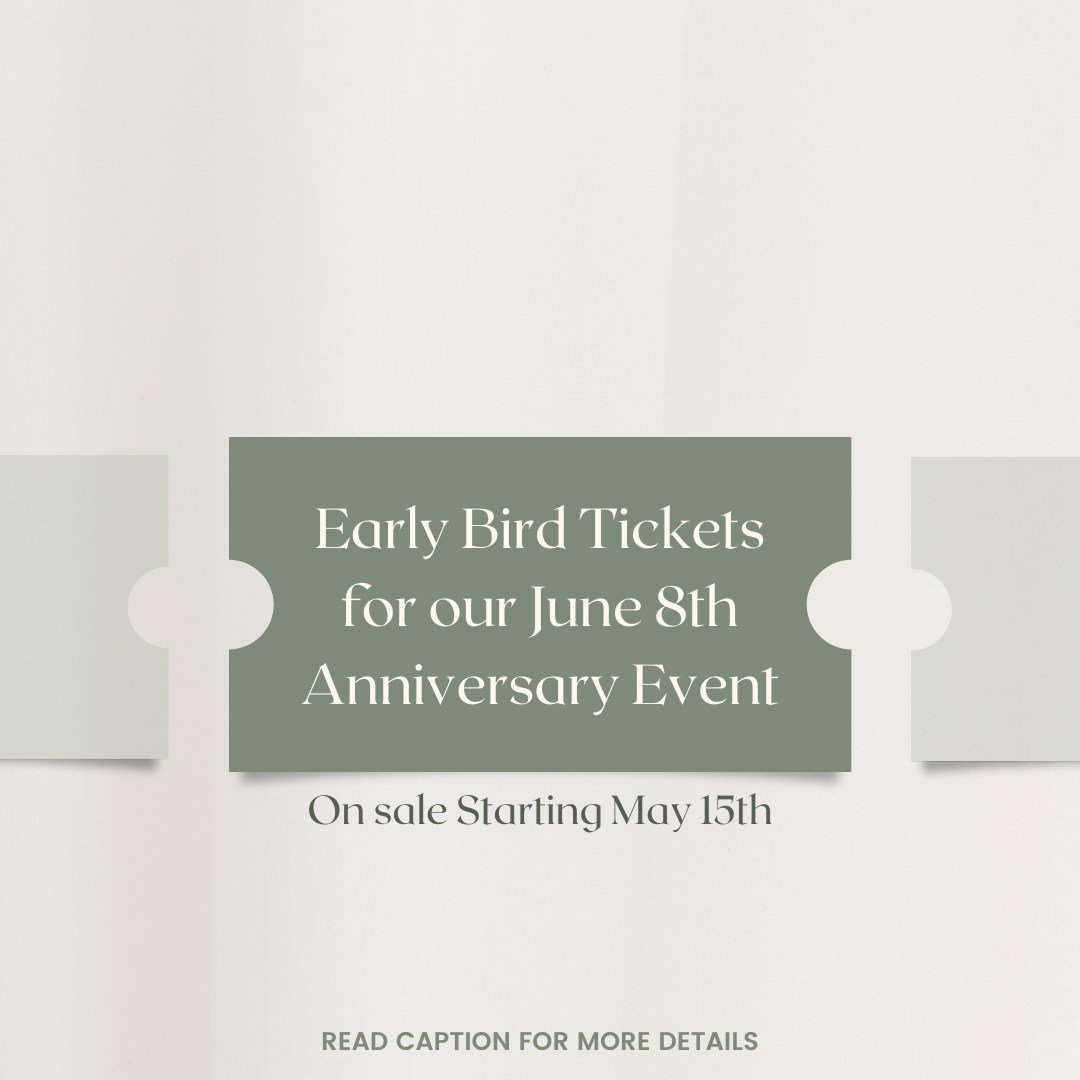Our anniversary event is approaching quickly! Join us on Saturday June 8th as we celebrate our 13th anniversary. 

We are selling a limited number of tickets that secure 20 guests a gift box valued at $70, exclusive discounts and more! 

Tickets go o