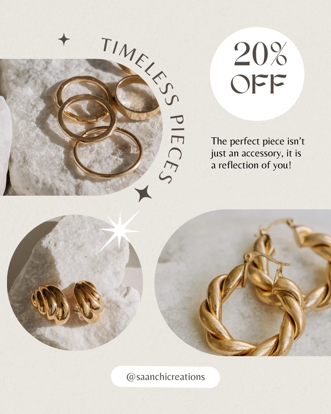 ✨ Shine Bright This Month! ✨

Enjoy 20% OFF all Saanchi Jewelry throughout November! 💎

This includes:
💧 All Waterproof Jewelry &ndash; perfect for everyday sparkle
💎 Stunning Moissanites &ndash; your new favourite gem
📿 Gorgeous Gemstone Bracele