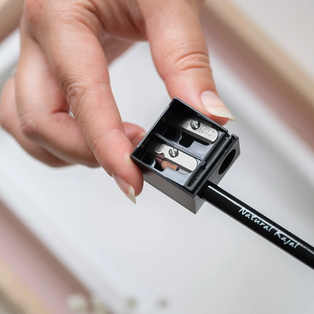 Did you know stationery type pencil sharpeners are useless for makeup pencils because they're designed for the hard graphite 'lead' of a pencil, not the soft pencils for makeup, such as eyeliner and lipliner pencils. Benecos Dual Pencil Sharpener is 