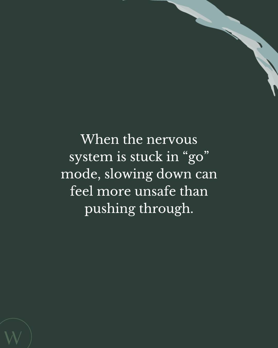 If slowing down gives you anxiety&hellip; if rest feels unfamiliar or even threatening, you&rsquo;re not lazy or broken.

Your body might have learned that safety comes from doing, performing, or staying ahead of danger.

Therapy can help your nervou