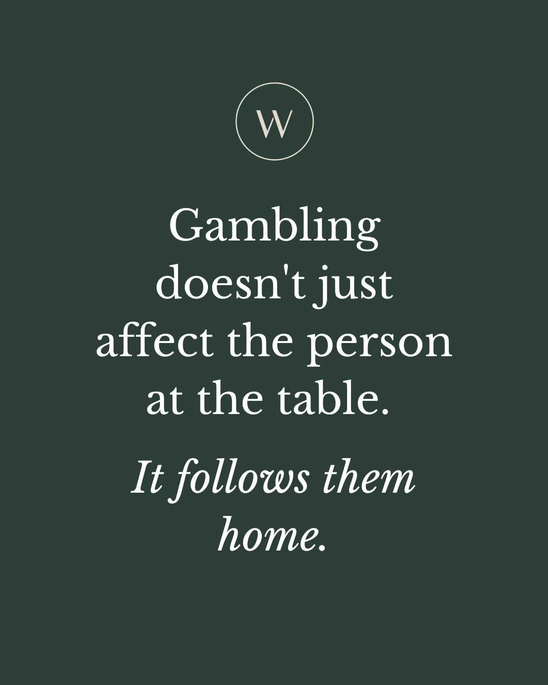 The financial strain, the broken trust, the secrecy. These don't stay at the casino. They show up in relationships, in families, in conversations that are harder and harder to have.

Mark Holland works with those who struggle with gambling (and their