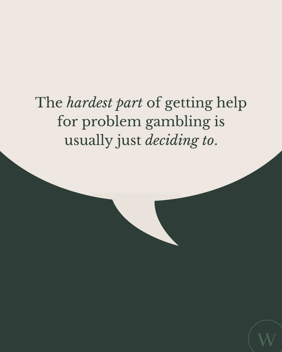 Not because support isn't available.

But because reaching out means admitting something you've probably been trying to manage on your own for a long time.

That first step is the hardest one. Everything after it gets a little more possible.

If you 