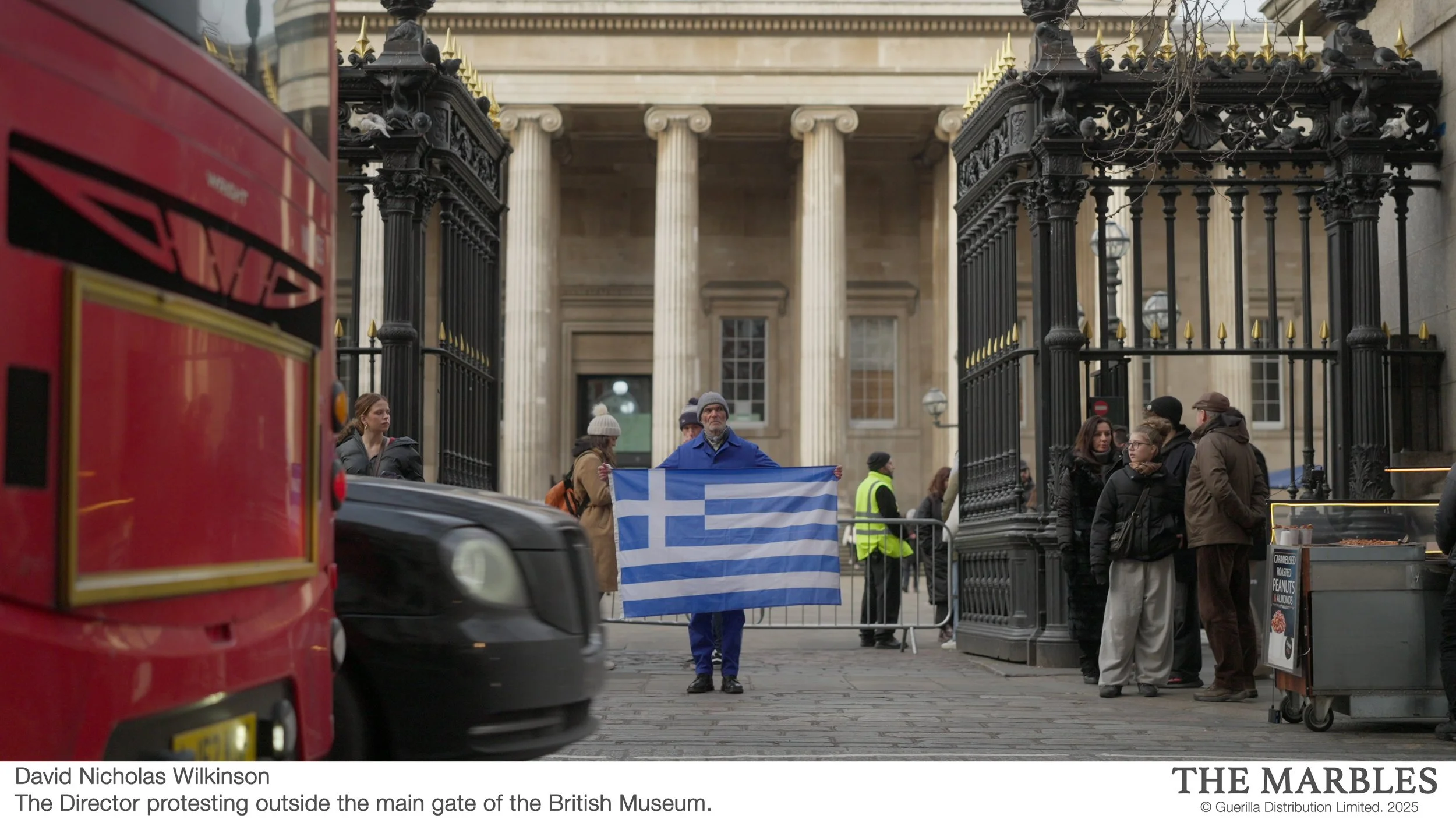 0026 David Nicholas Wilkinson, Director, protesting outside the main gate of the British Museum.jpg