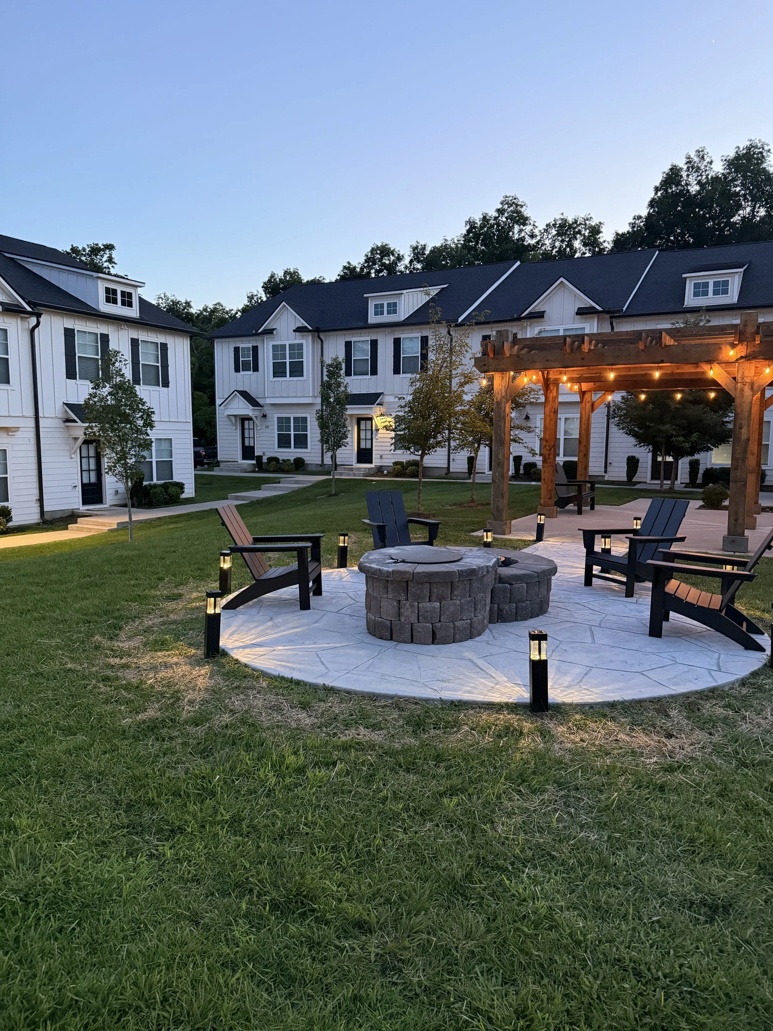 Relaxing Fire Pit & Pergola With Green Space