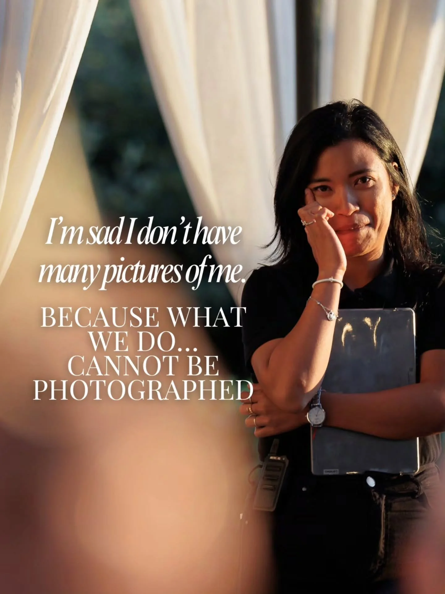 It's a pity not to have any pictures of myself on  planning mode days. But then I remember why I don&rsquo;t.

Because most of what a wedding planner does can&rsquo;t be photographed.

It happens quietly, months (sometimes years) before the wedding &