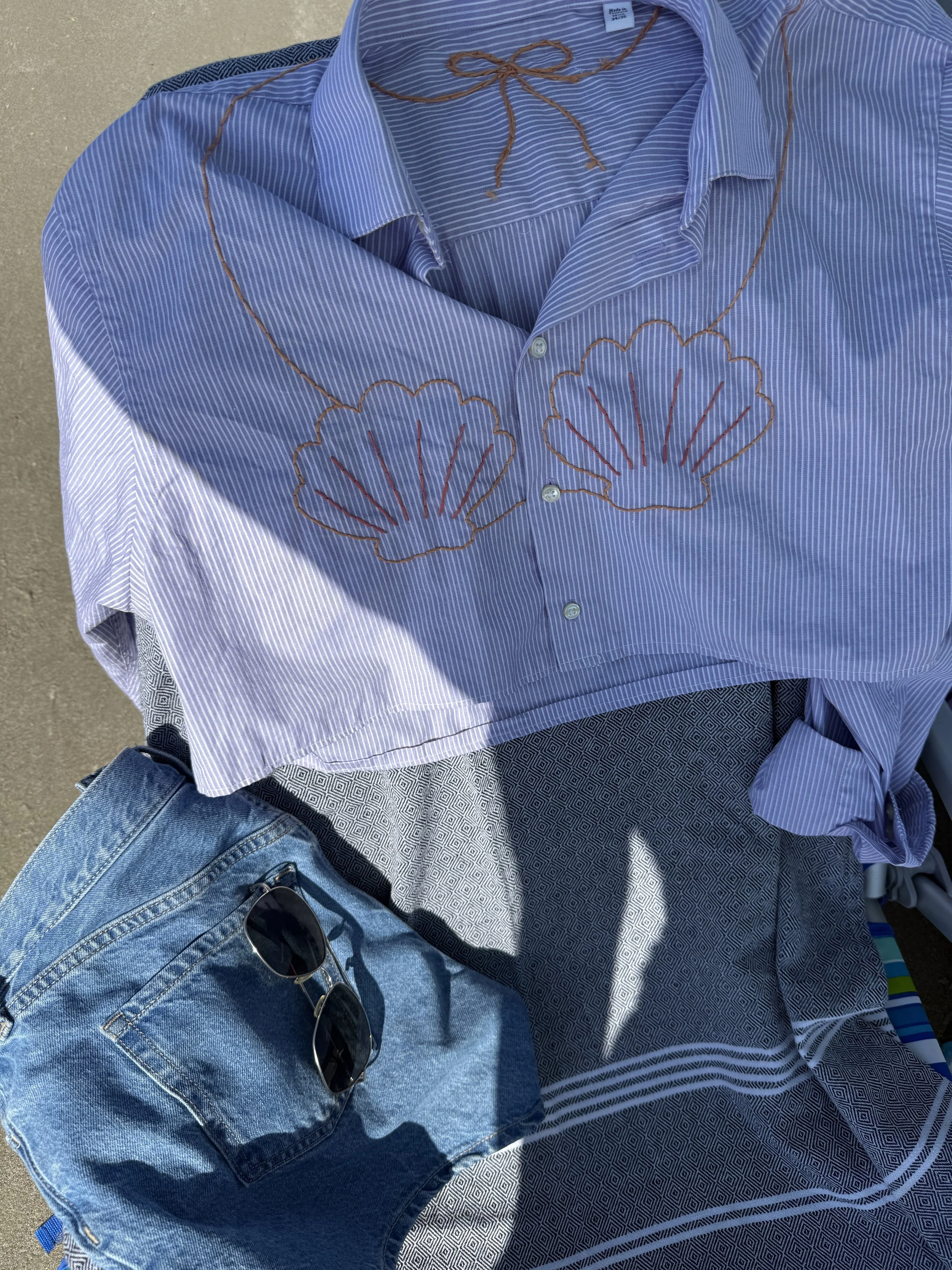 Mermaid Top - Embroidered Button Down 🧜‍♀️✨