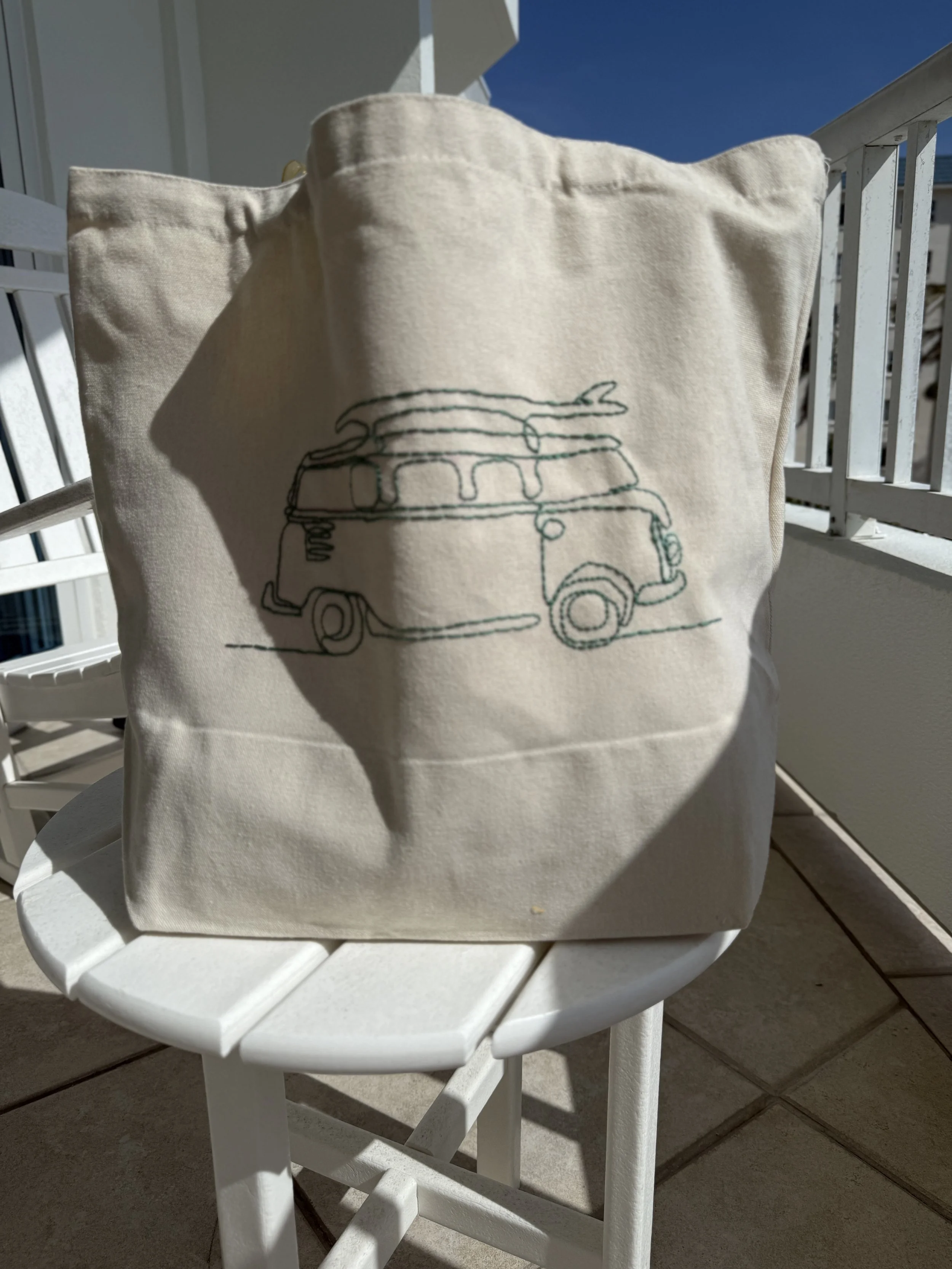 Coastal Embroidered Totes