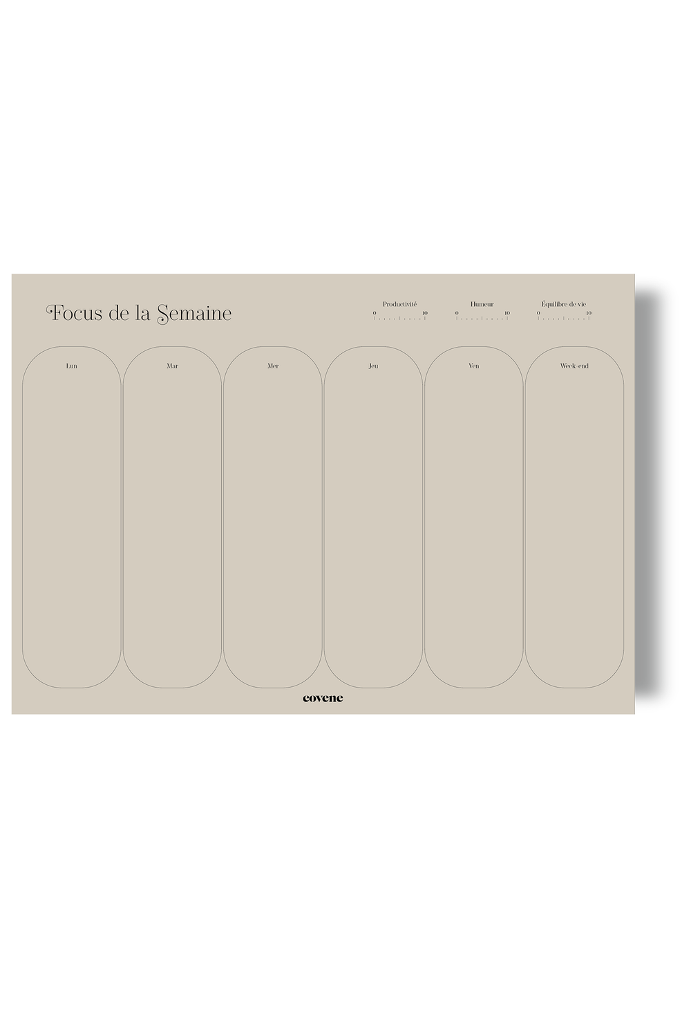Planning mensuel A4 avec design minimaliste et productif