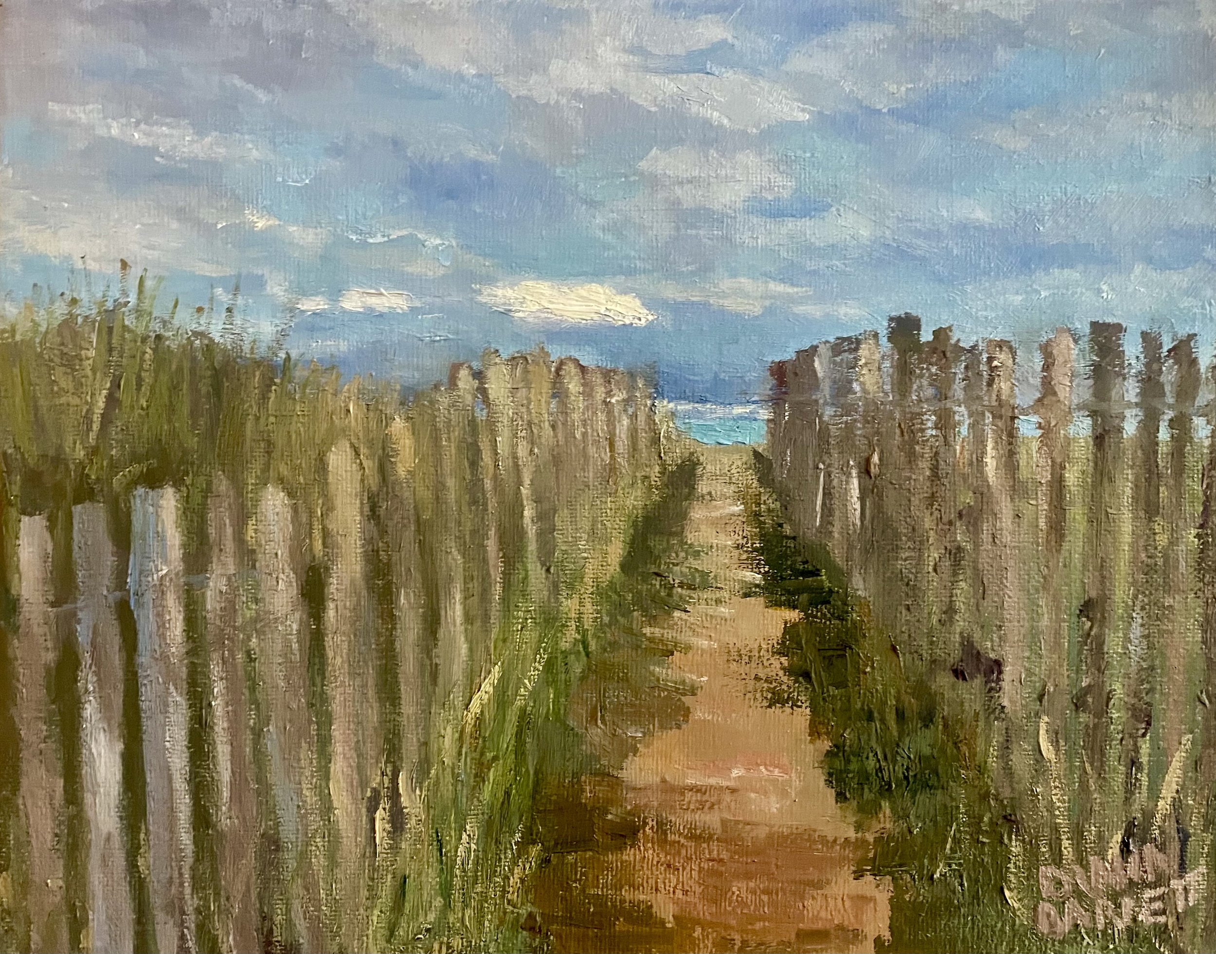 Steps to the Beach
St. Andrew's Beach, Scotland. 
8x10 oil on canvas $200
