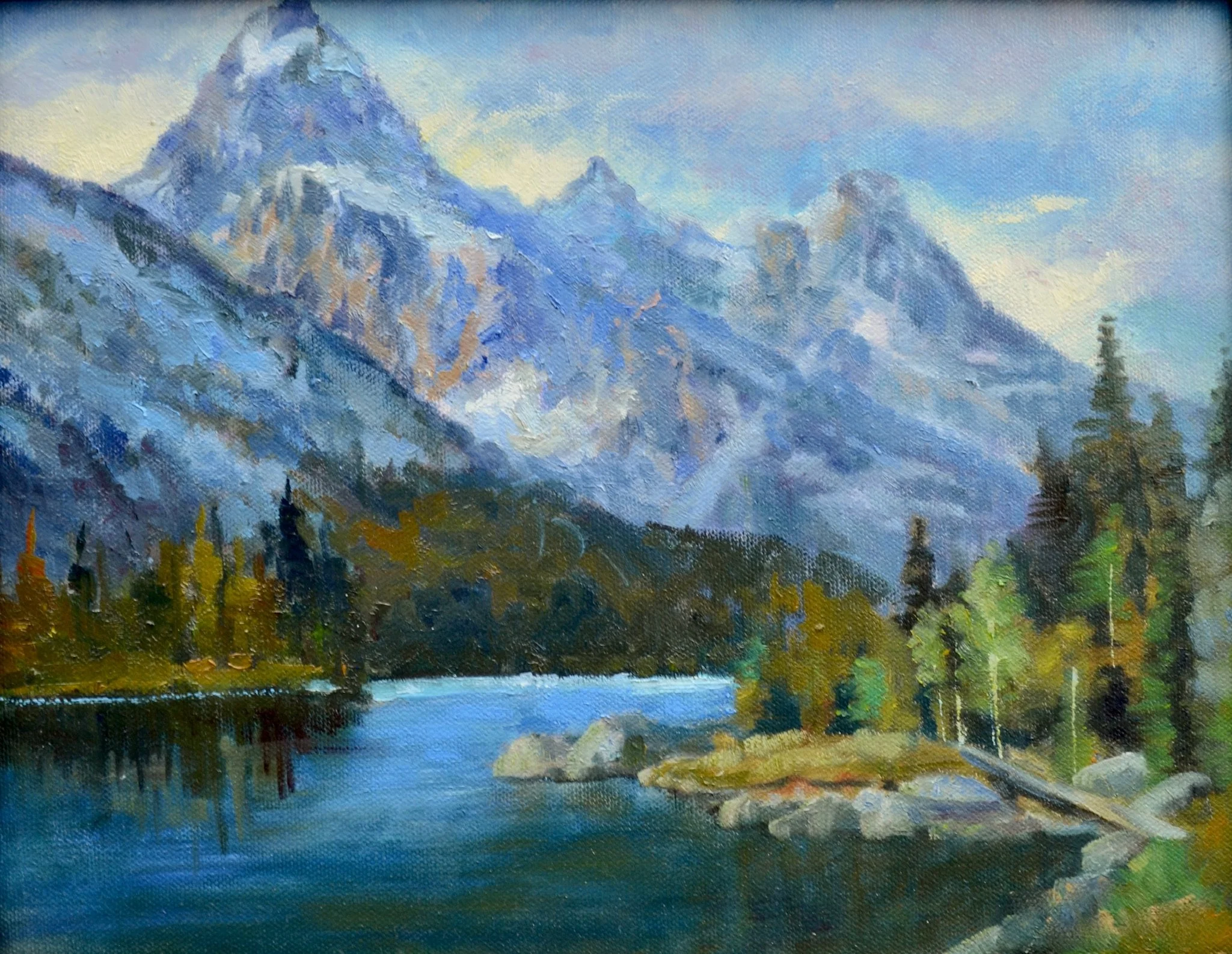 Taggart Lake Teton National Park
11x14 oil on canvas (Painted after the impression of Jim Wilcox art) Not Available 
