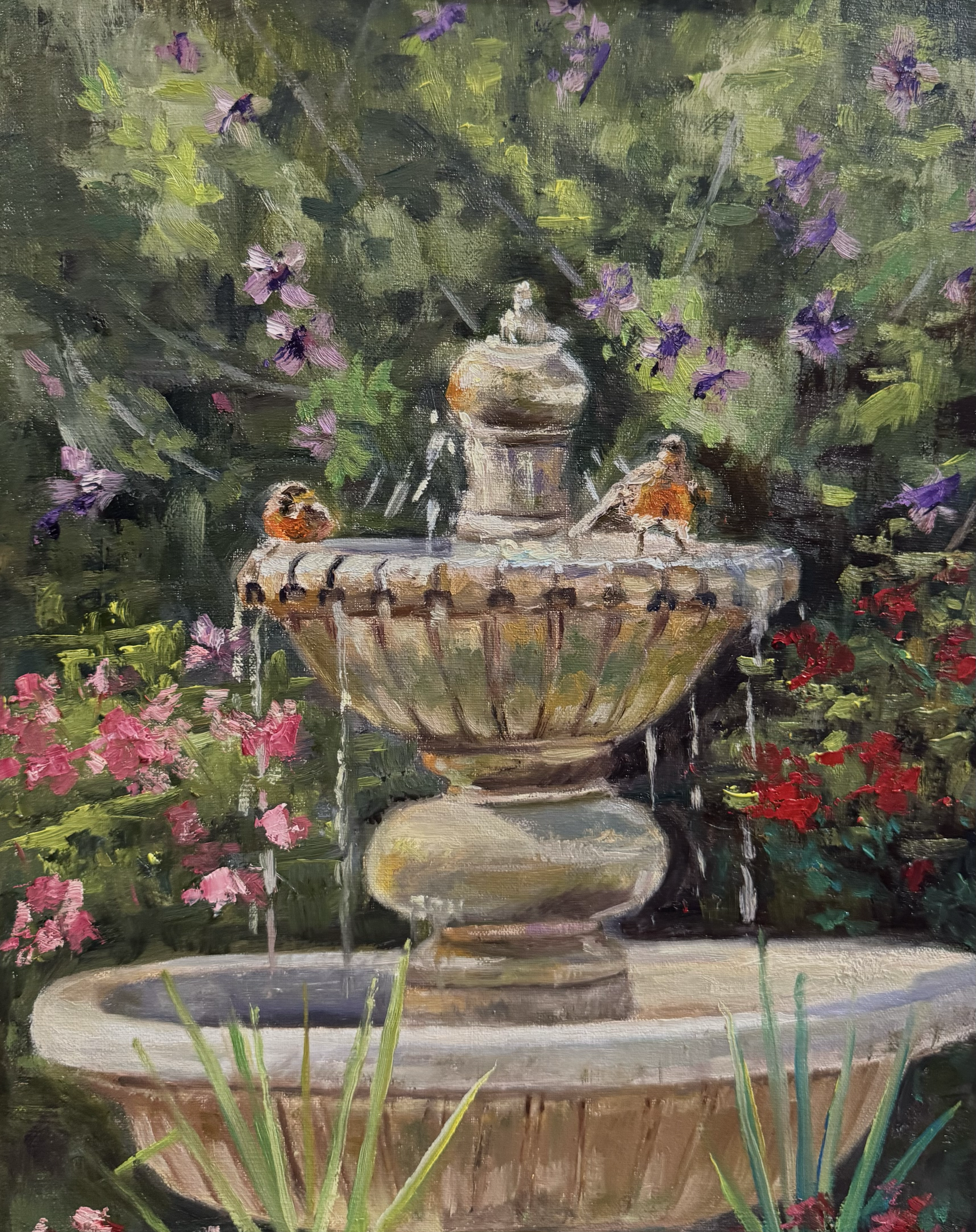 Fountain with Robins
11x14 oil on linen
Sold 